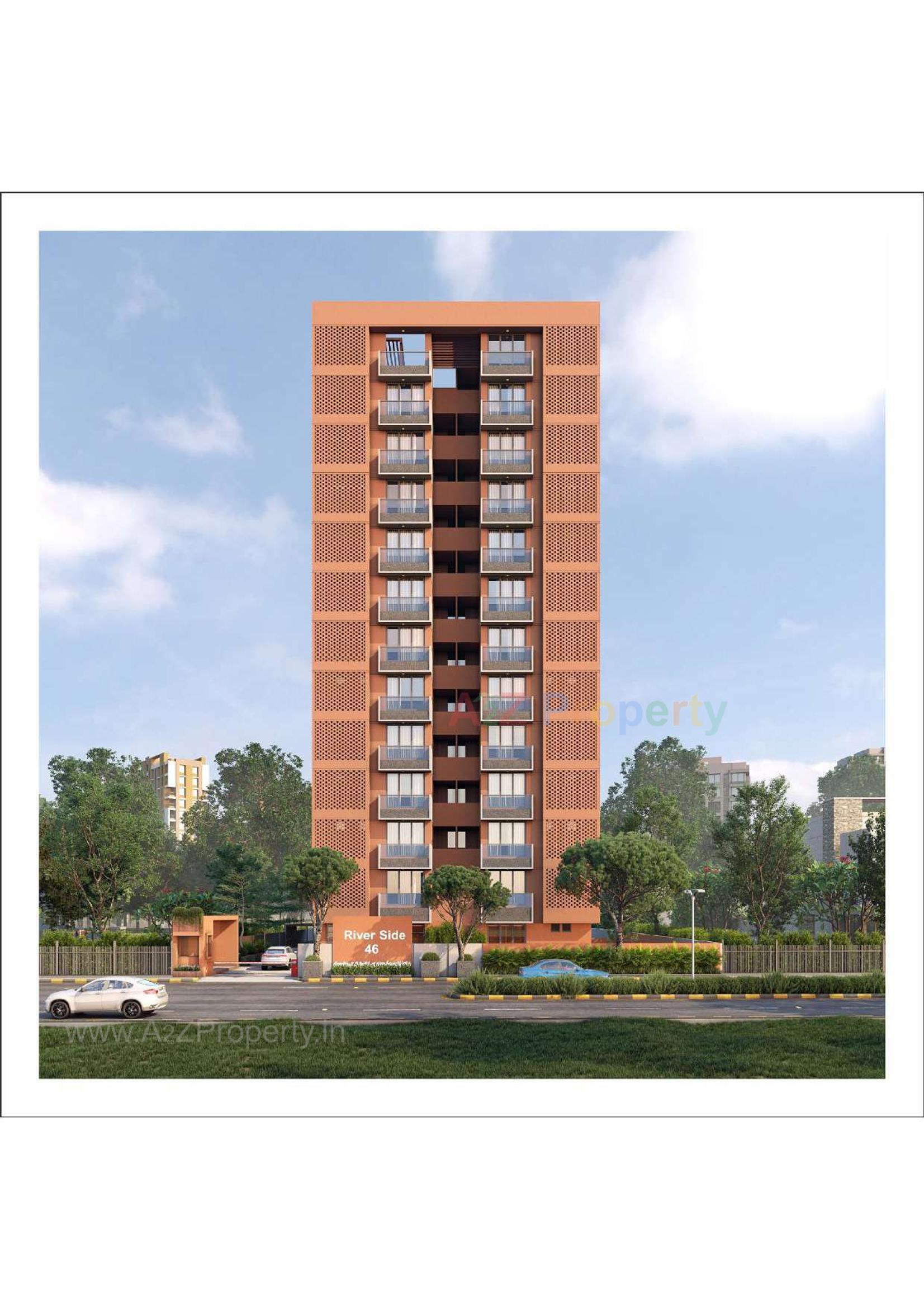 3D Elevation of real estate project Riverside located at Raysan, Gandhinagar, Gujarat