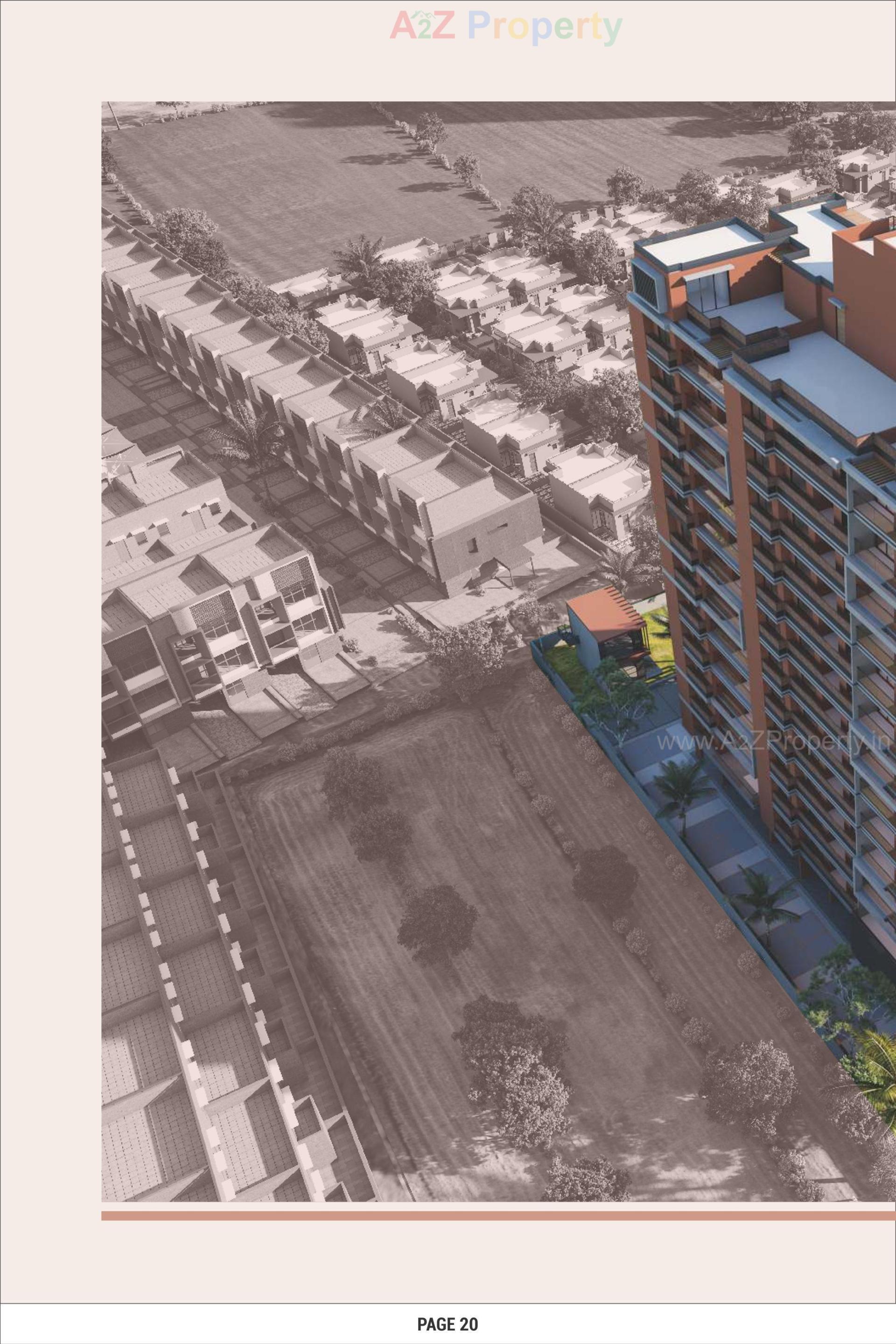 3D Elevation of real estate project Rj Pearl located at Chandkhed, Gandhinagar, Gujarat