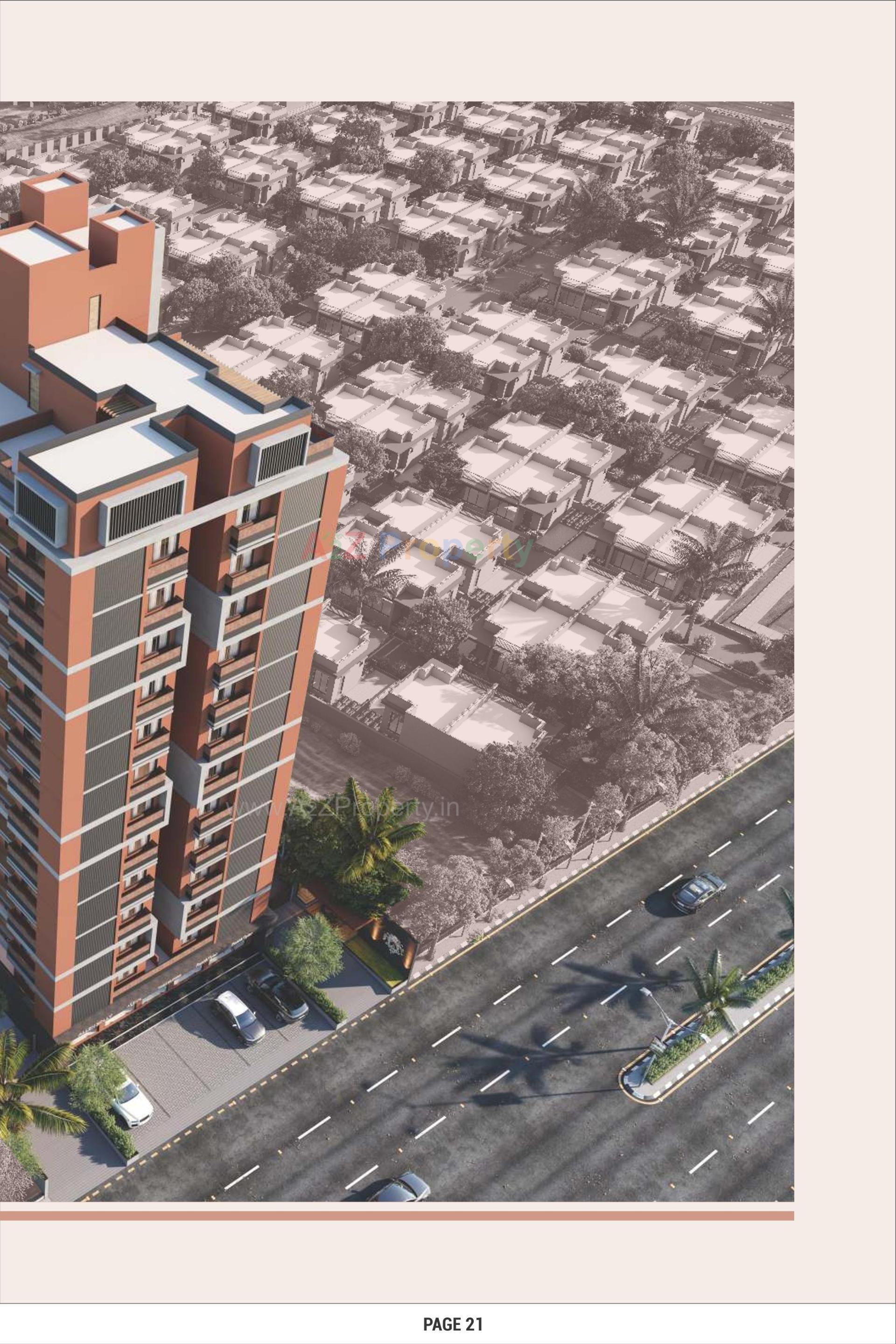 3D Elevation of real estate project Rj Pearl located at Chandkhed, Gandhinagar, Gujarat