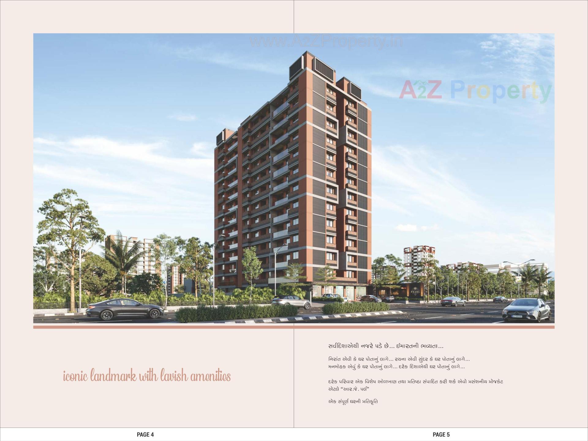 3D Elevation of real estate project Rj Pearl located at Chandkhed, Gandhinagar, Gujarat