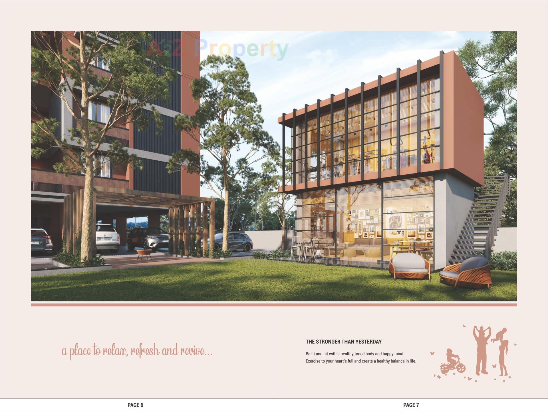 3D Elevation of real estate project Rj Pearl located at Chandkhed, Gandhinagar, Gujarat