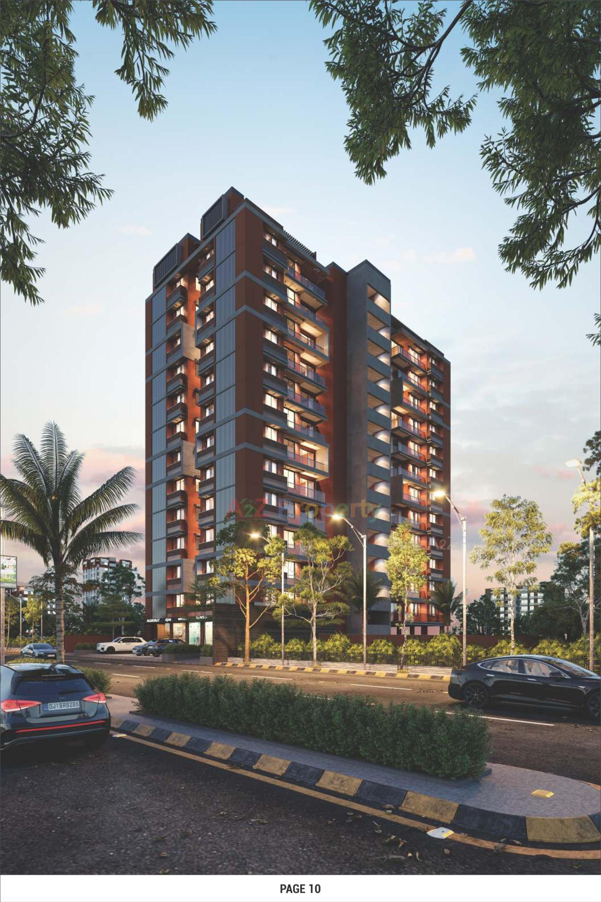 3D Elevation of real estate project Rj Pearl located at Chandkhed, Gandhinagar, Gujarat