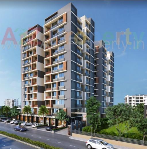 3D Elevation of real estate project Rj Prime located at Zundal, Gandhinagar, Gujarat