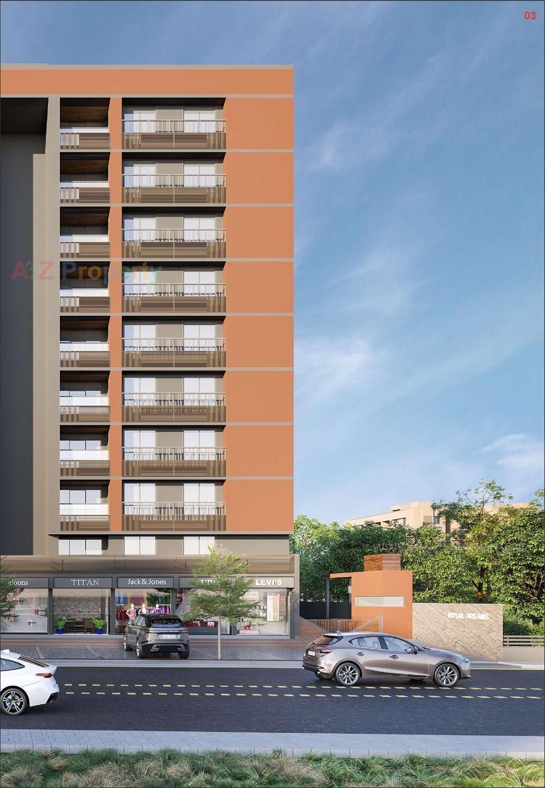 3D Elevation of real estate project Royal Dreams located at Khoraj, Gandhinagar, Gujarat