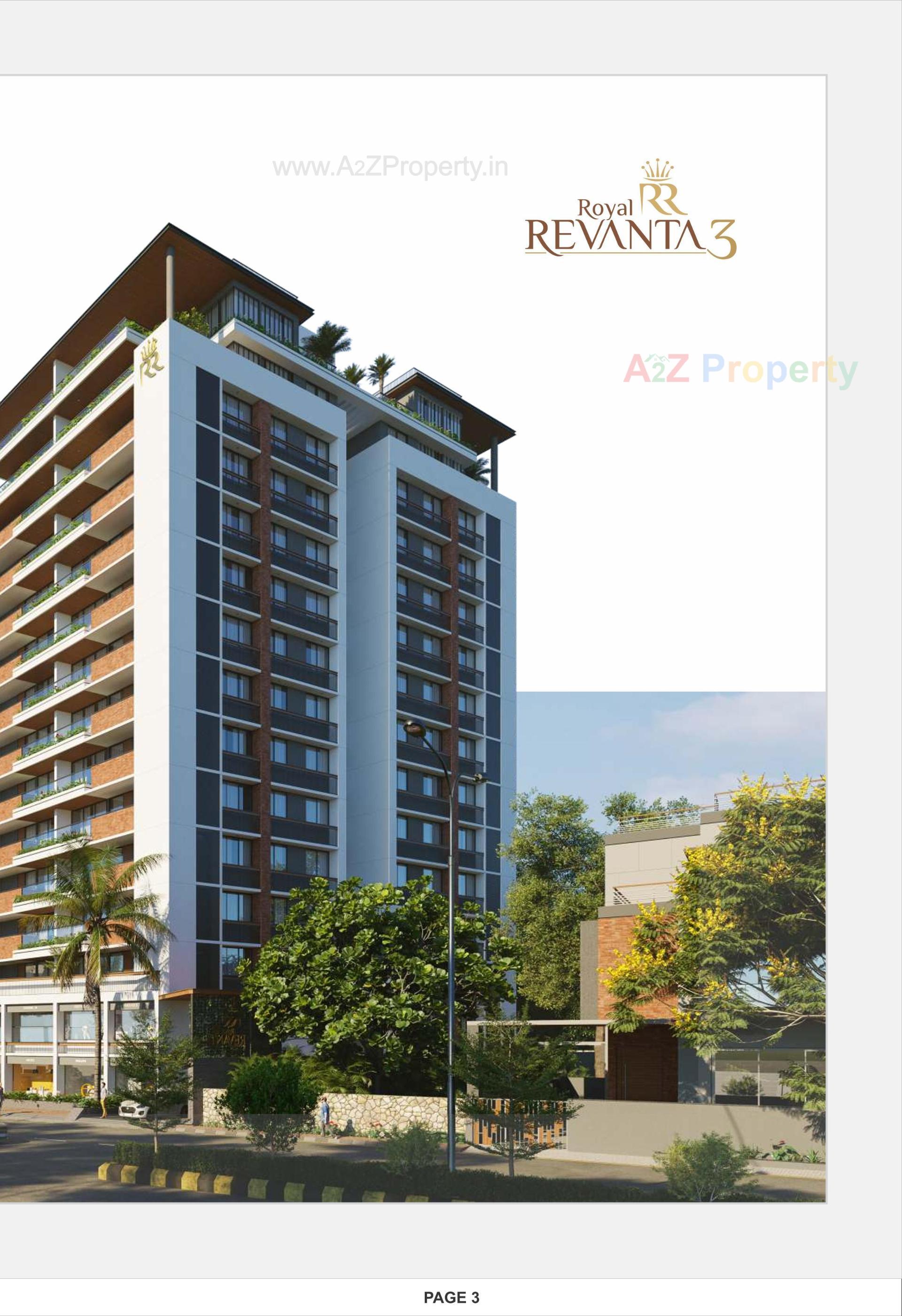 3D Elevation of real estate project Royal Revanta located at Kudasan, Gandhinagar, Gujarat