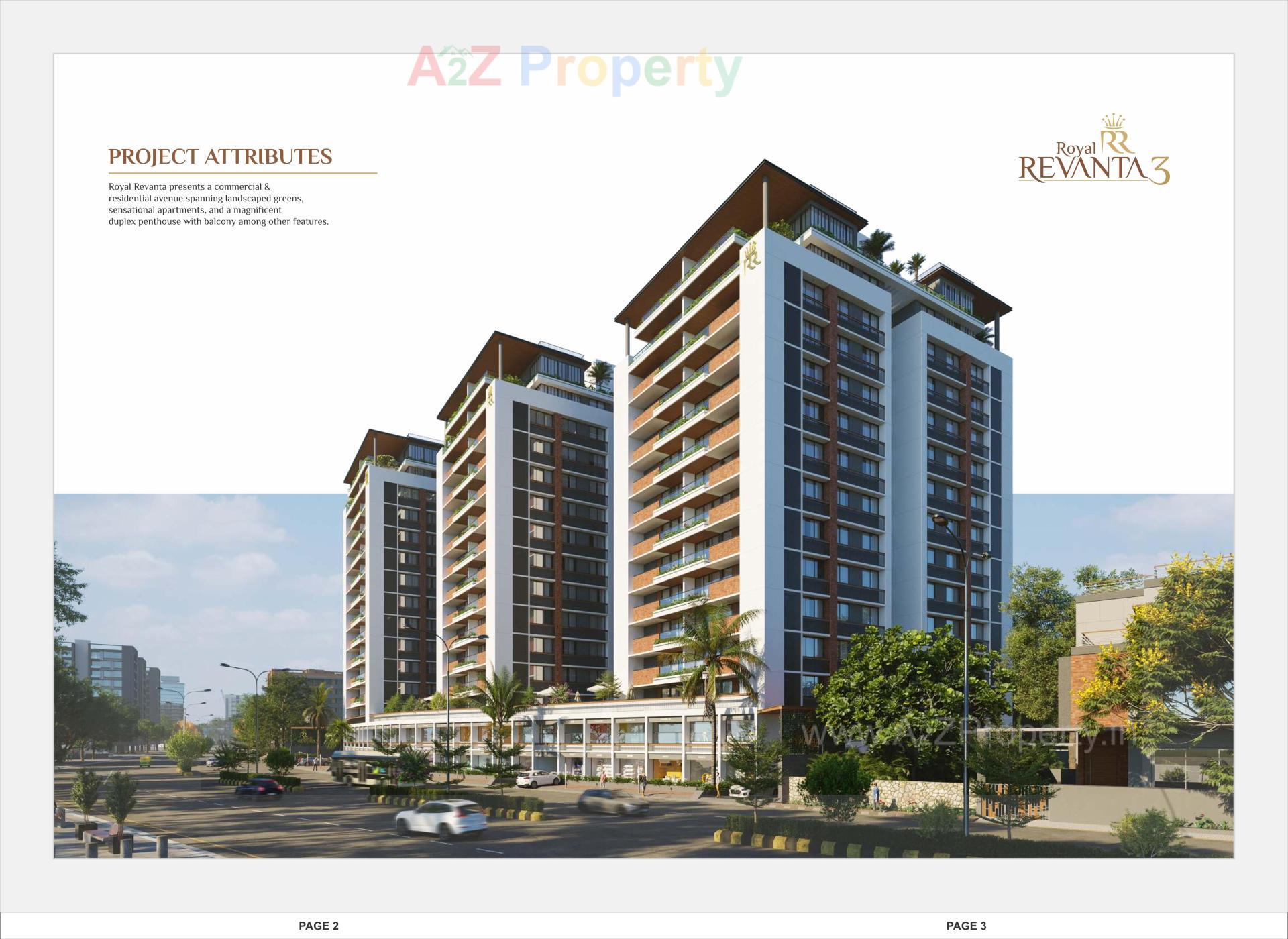 3D Elevation of real estate project Royal Revanta located at Kudasan, Gandhinagar, Gujarat