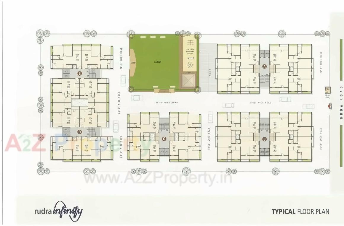 Layout of real estate project Rudra Infinity located at Sargasan, Gandhinagar, Gujarat