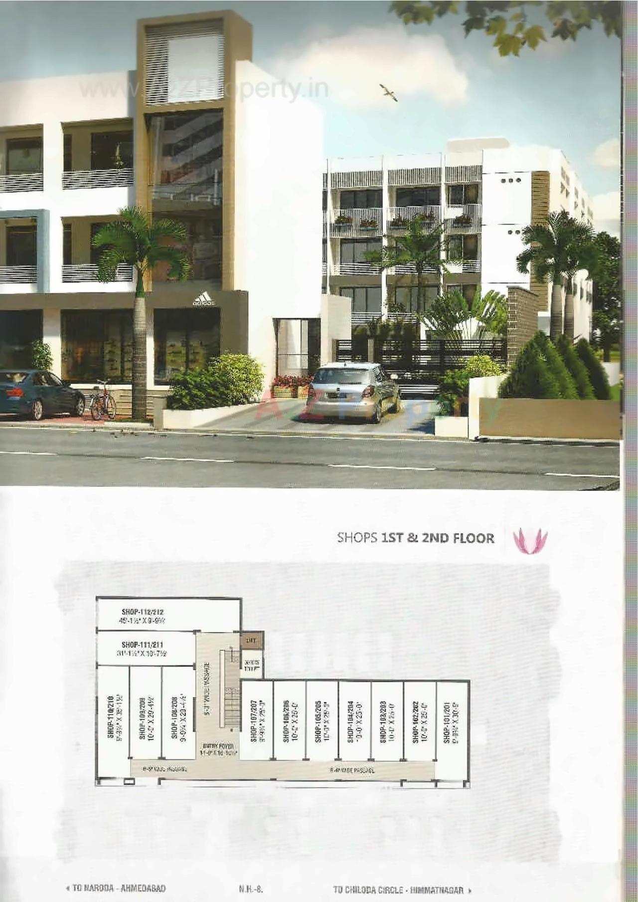 Layout of real estate project Rudra Prayag Avenue located at Chiloda, Gandhinagar, Gujarat