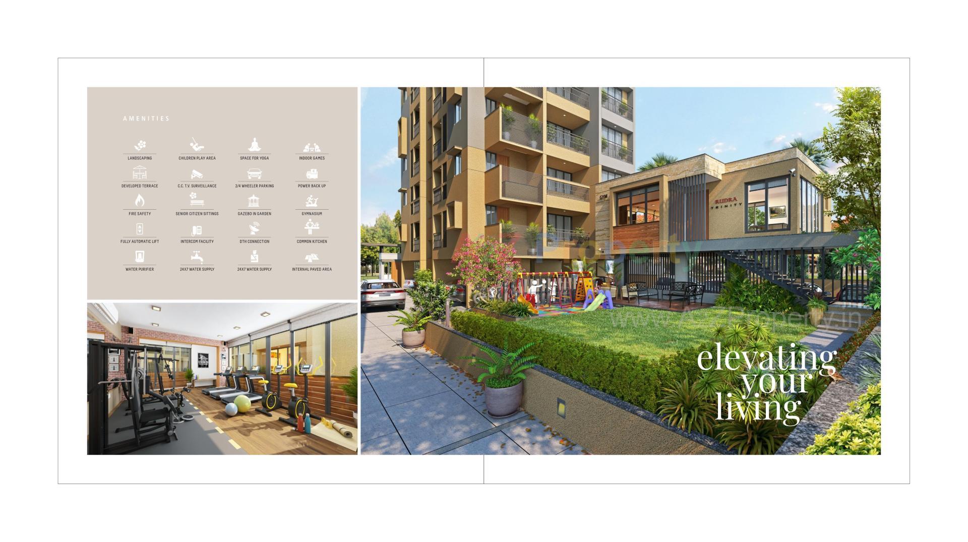 3D Elevation of real estate project Rudra Trinity located at Pethapur, Gandhinagar, Gujarat