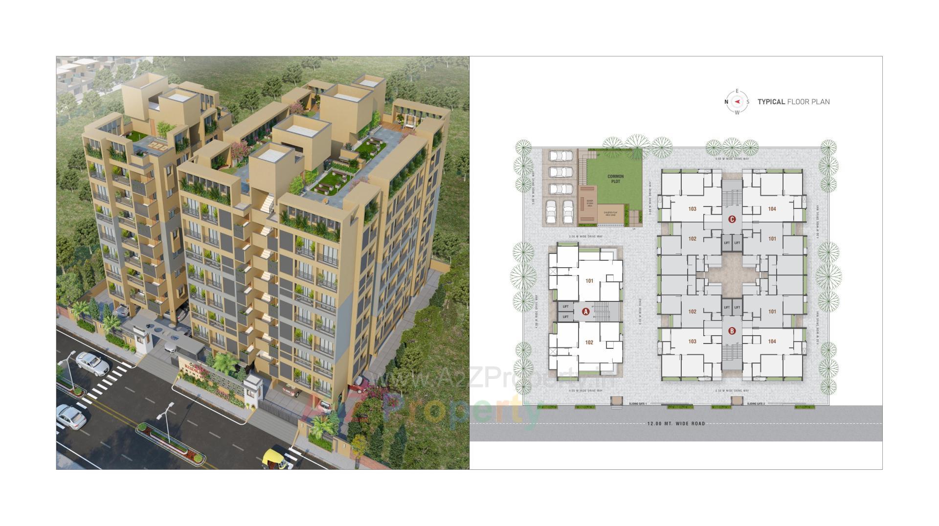 Layout of real estate project Rudra Trinity located at Pethapur, Gandhinagar, Gujarat
