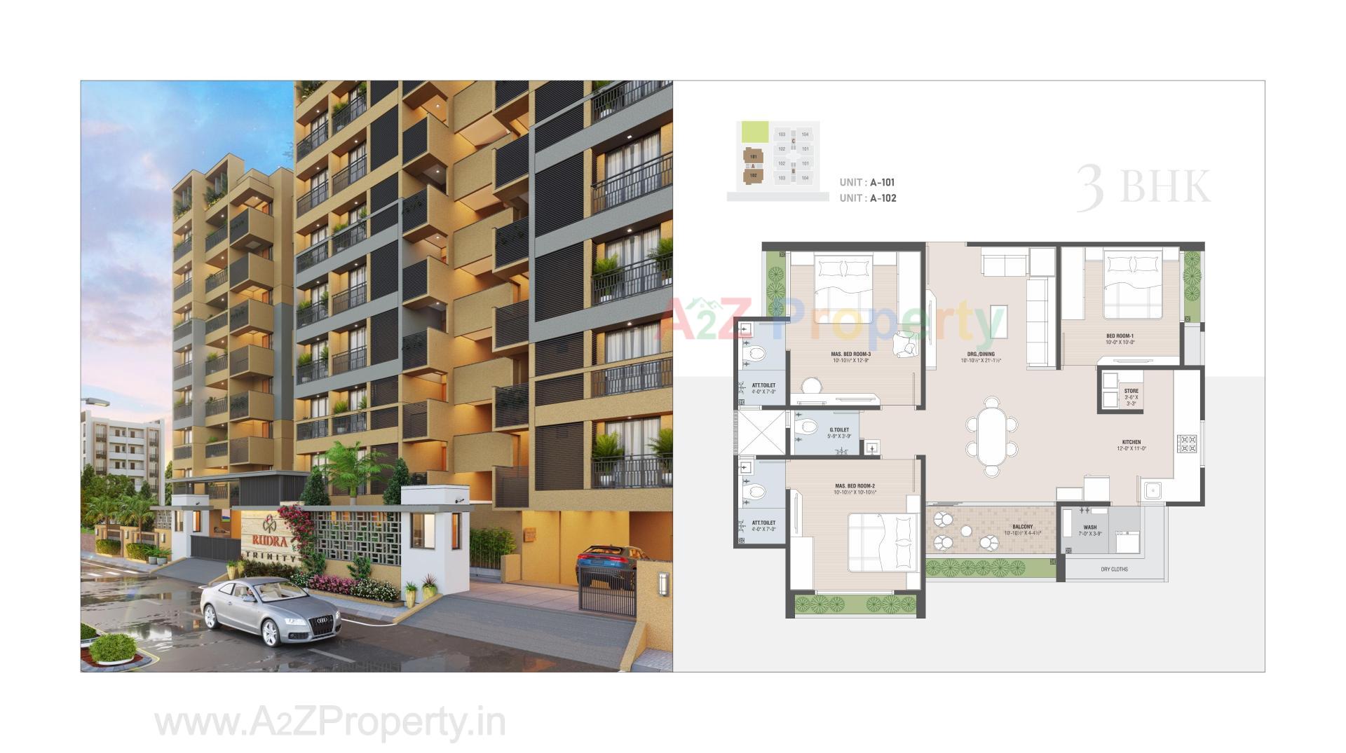 Layout of real estate project Rudra Trinity located at Pethapur, Gandhinagar, Gujarat