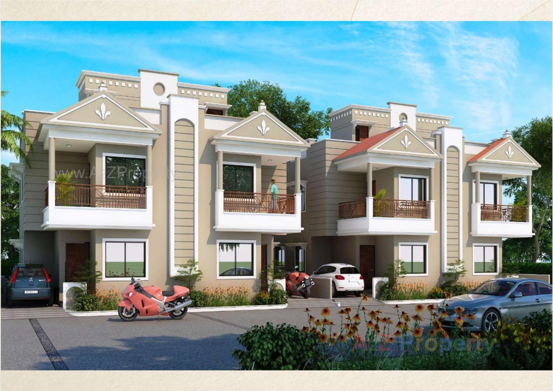 3D Elevation of real estate project Rudra Villa located at Kalol, Gandhinagar, Gujarat