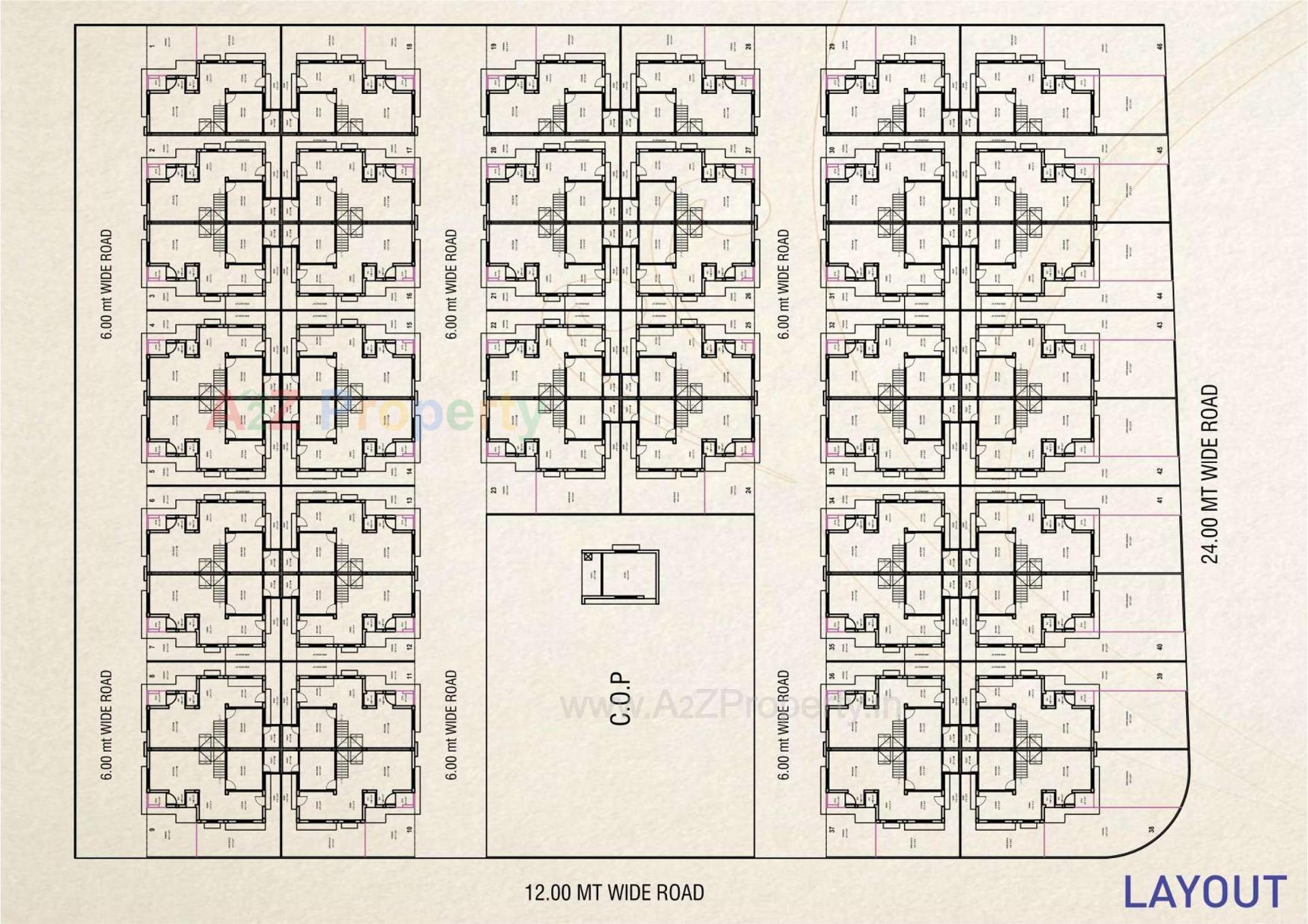 Layout of real estate project Rudra Villa located at Kalol, Gandhinagar, Gujarat