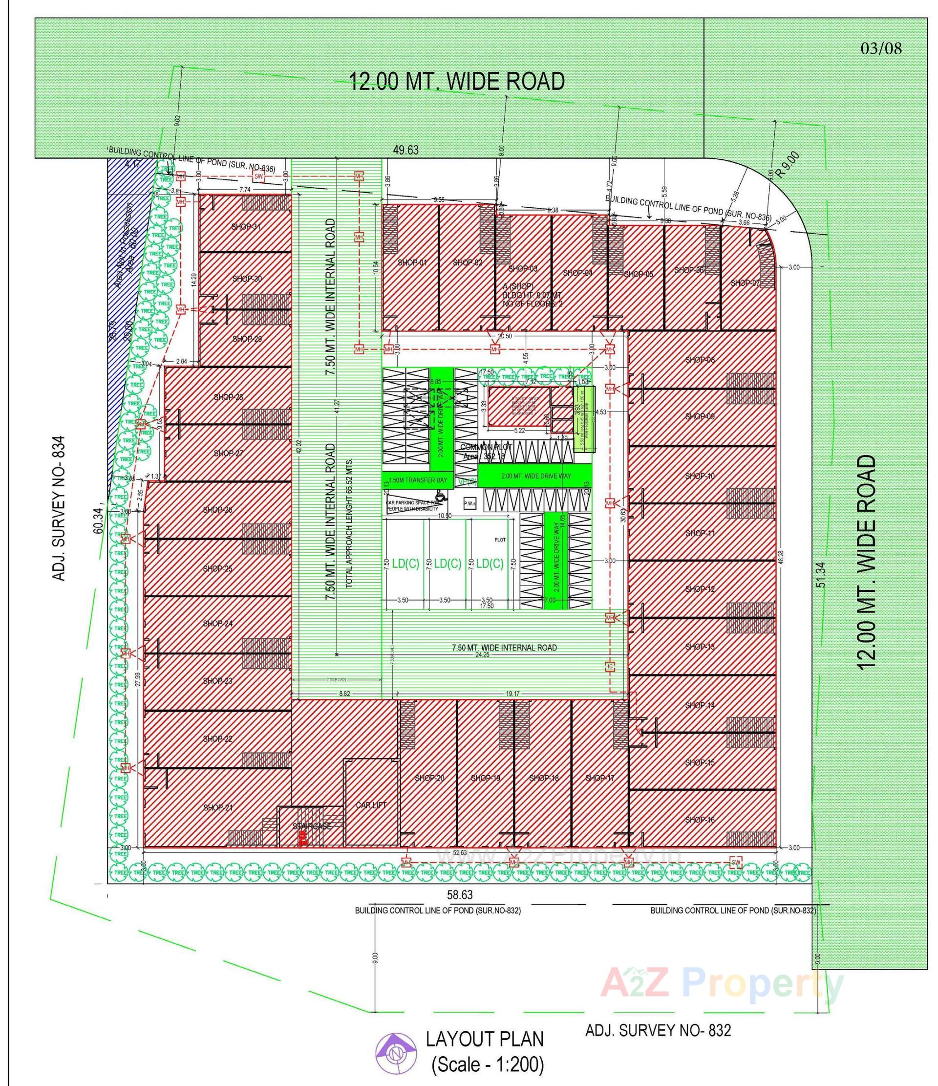 Layout of real estate project Rudraksh Business Hub located at Vadsar, Gandhinagar, Gujarat