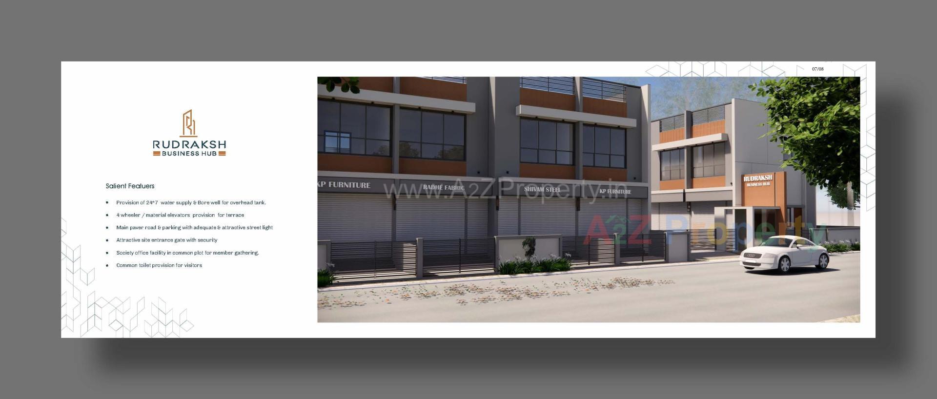 3D Elevation of real estate project Rudraksh Business Hub located at Vadsar, Gandhinagar, Gujarat