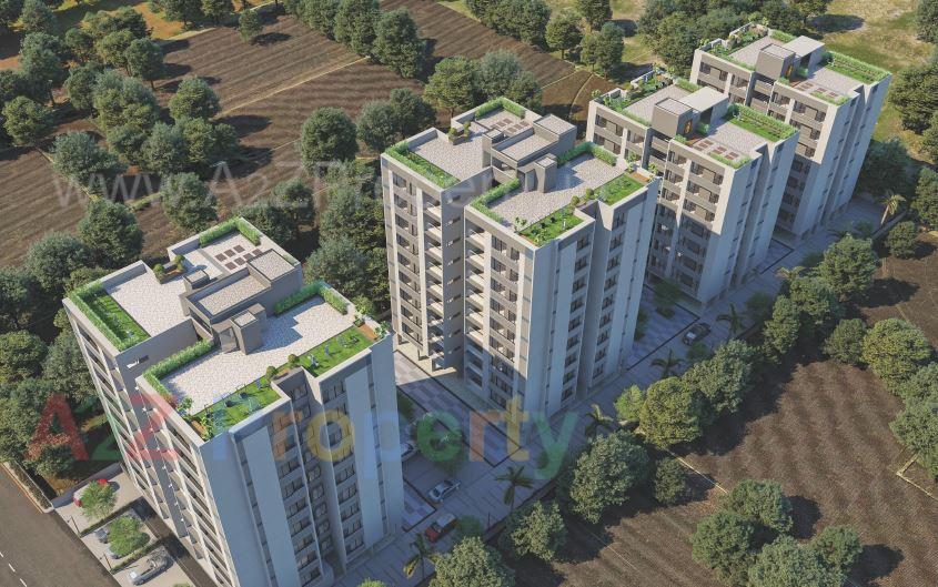 3D Elevation of real estate project Saamarth Heaven located at Koba, Gandhinagar, Gujarat