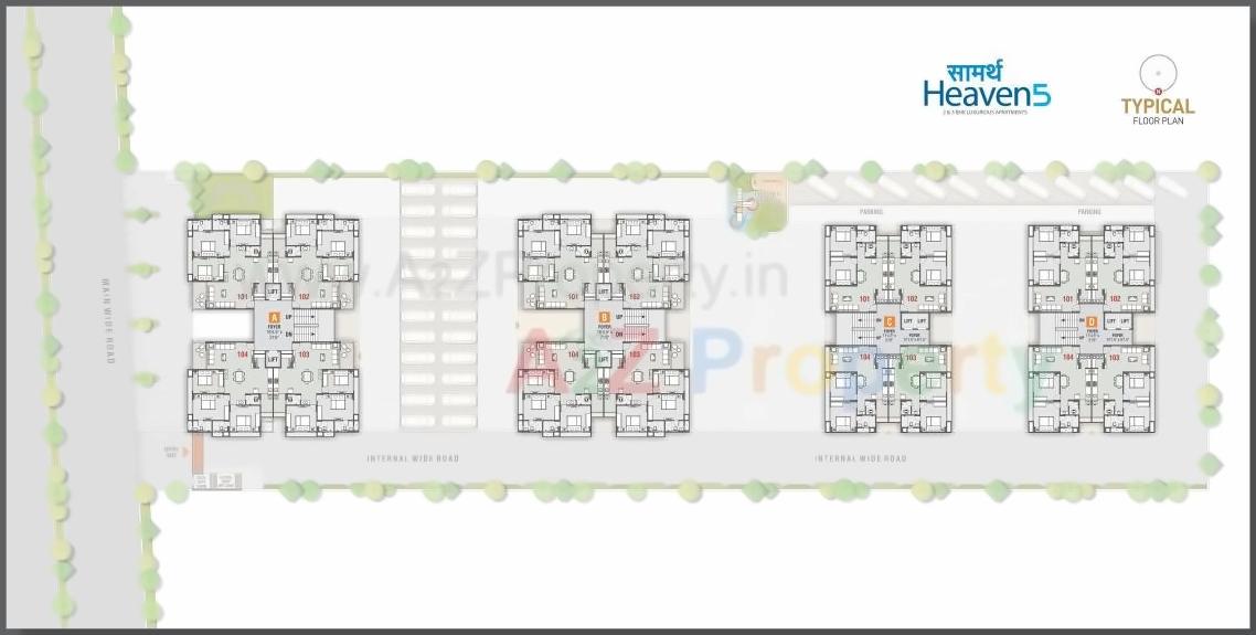 Layout of real estate project Saamarth Heaven located at Koba, Gandhinagar, Gujarat