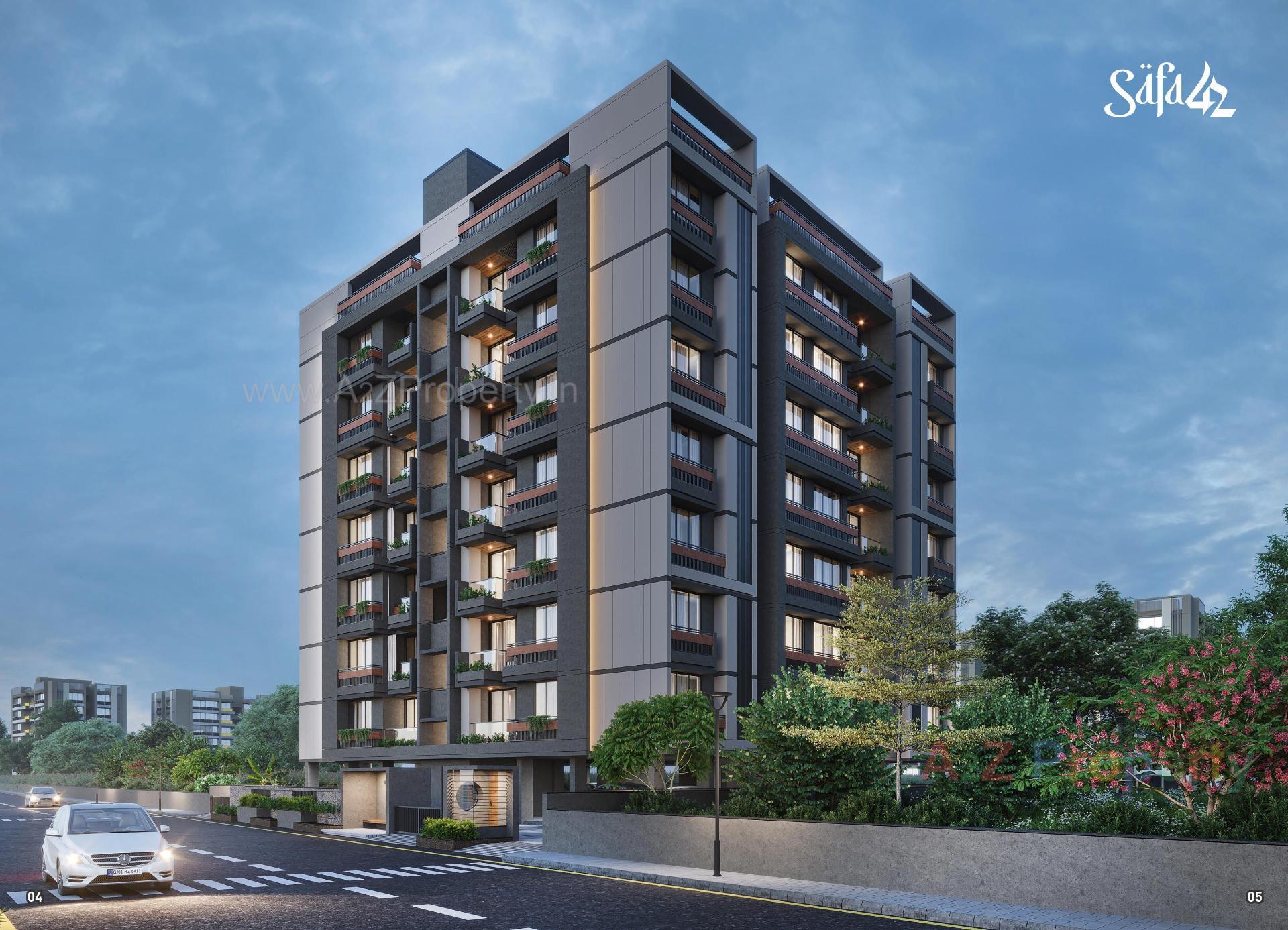 3D Elevation of real estate project Safa located at Vavol, Gandhinagar, Gujarat