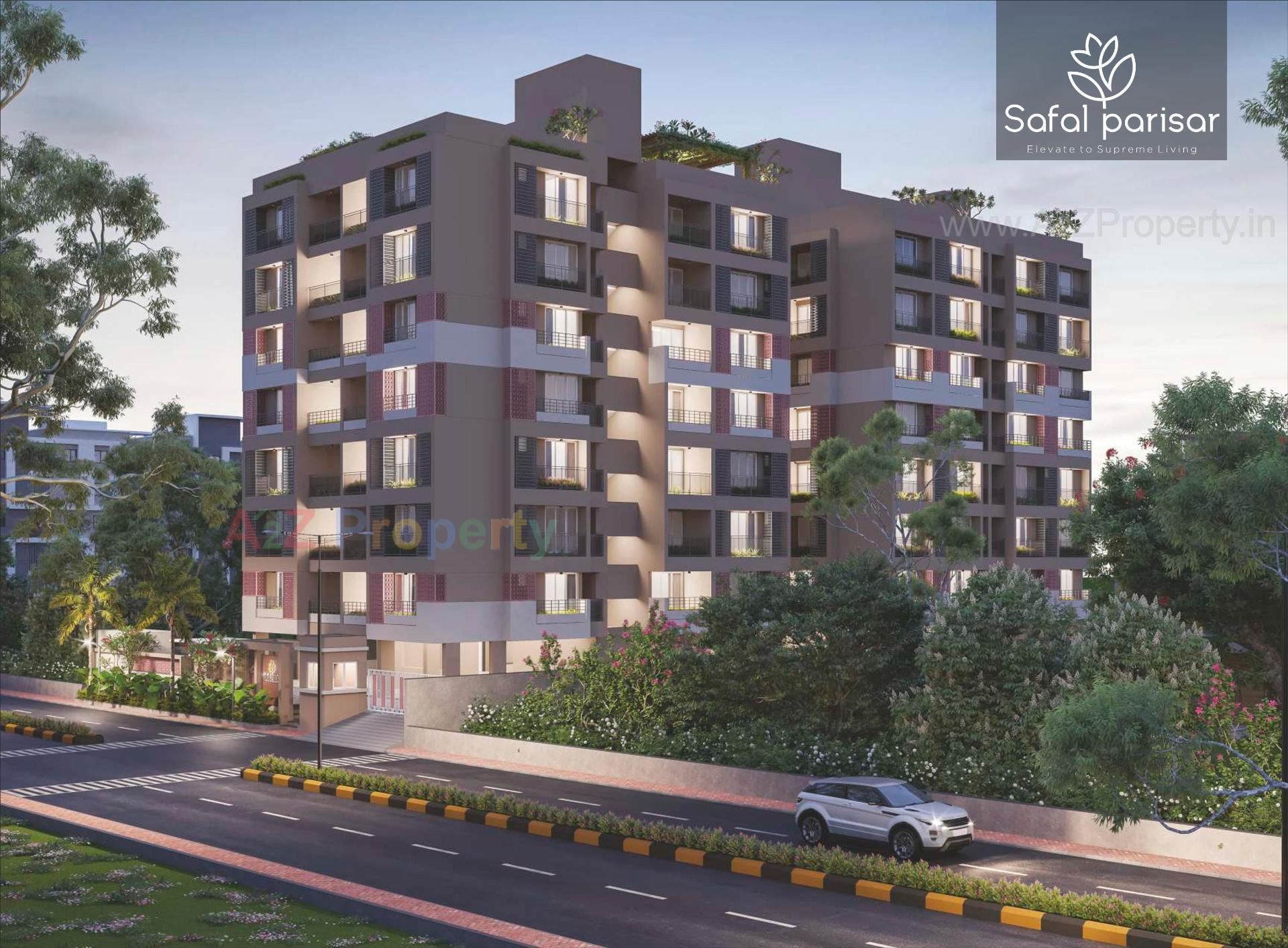 3D Elevation of real estate project Safal Parisar located at Vavol, Gandhinagar, Gujarat