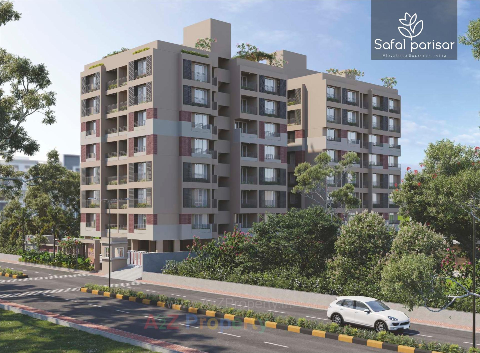 3D Elevation of real estate project Safal Parisar located at Vavol, Gandhinagar, Gujarat