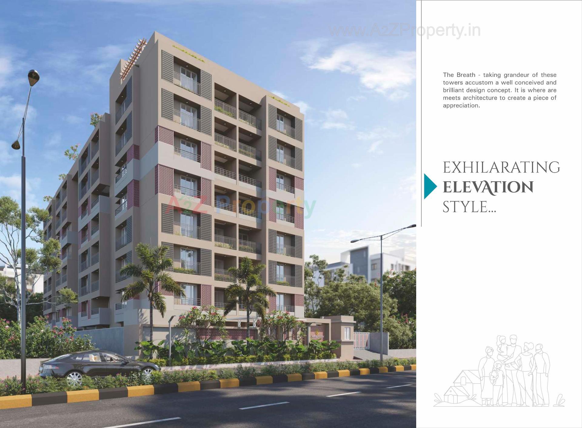 3D Elevation of real estate project Safal Parisar located at Vavol, Gandhinagar, Gujarat