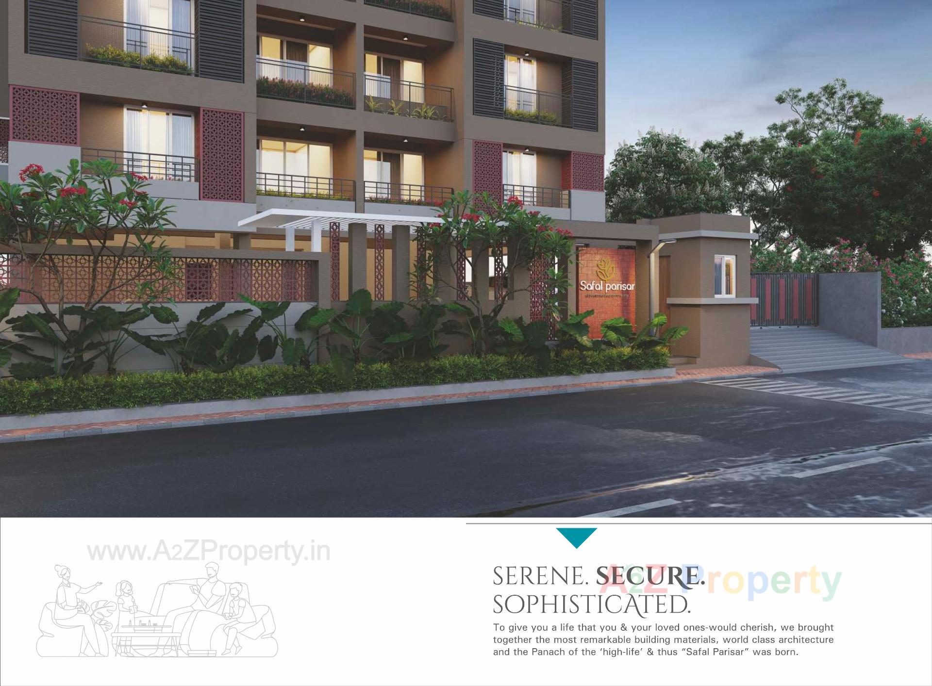 3D Elevation of real estate project Safal Parisar located at Vavol, Gandhinagar, Gujarat