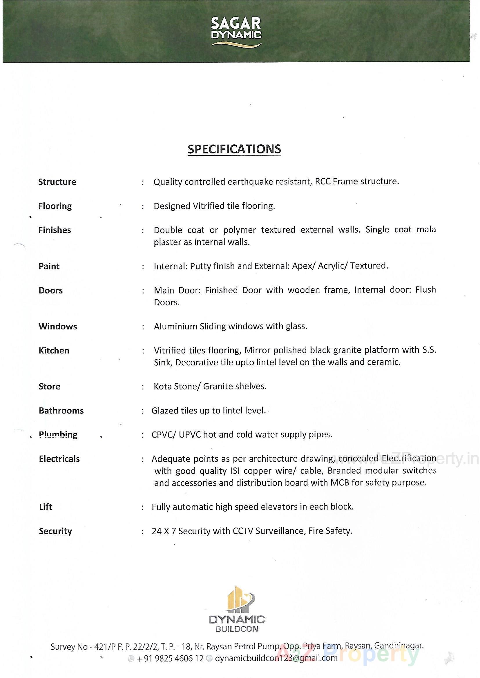  of real estate project Sagar Dynamic located at Kudasan, Gandhinagar, Gujarat