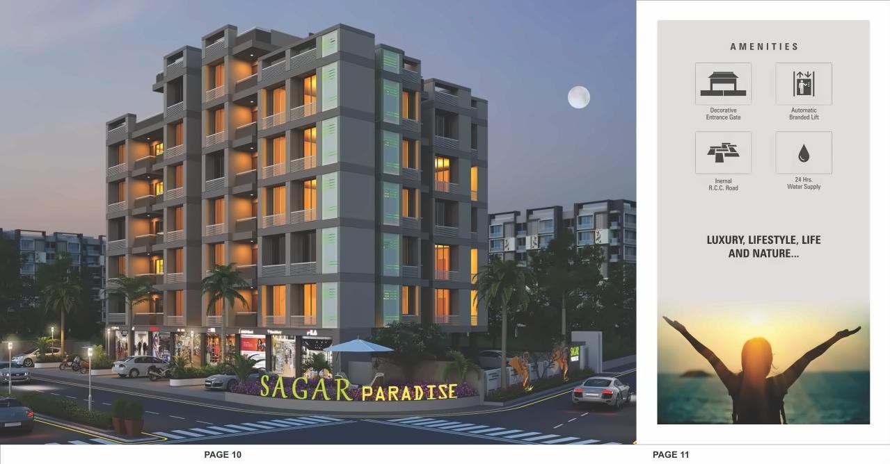 3D Elevation of real estate project Sagar Paradise located at Kalol, Gandhinagar, Gujarat