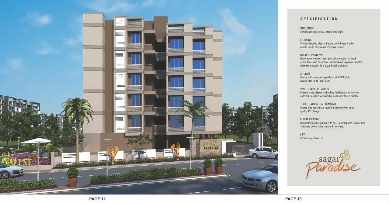 3D Elevation of real estate project Sagar Paradise located at Kalol, Gandhinagar, Gujarat