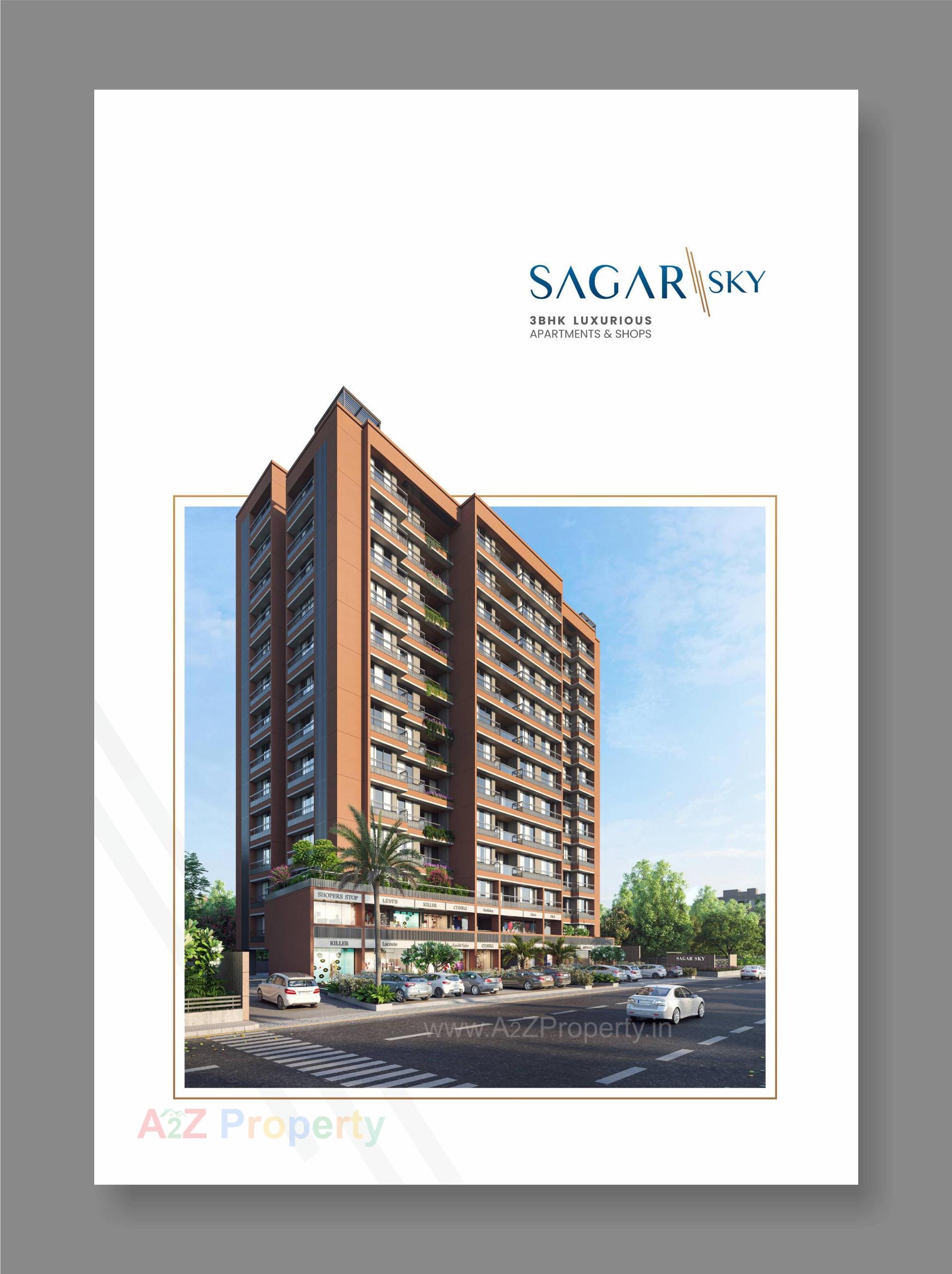3D Elevation of real estate project Sagar Sky located at Gandhinagar, Gandhinagar, Gujarat