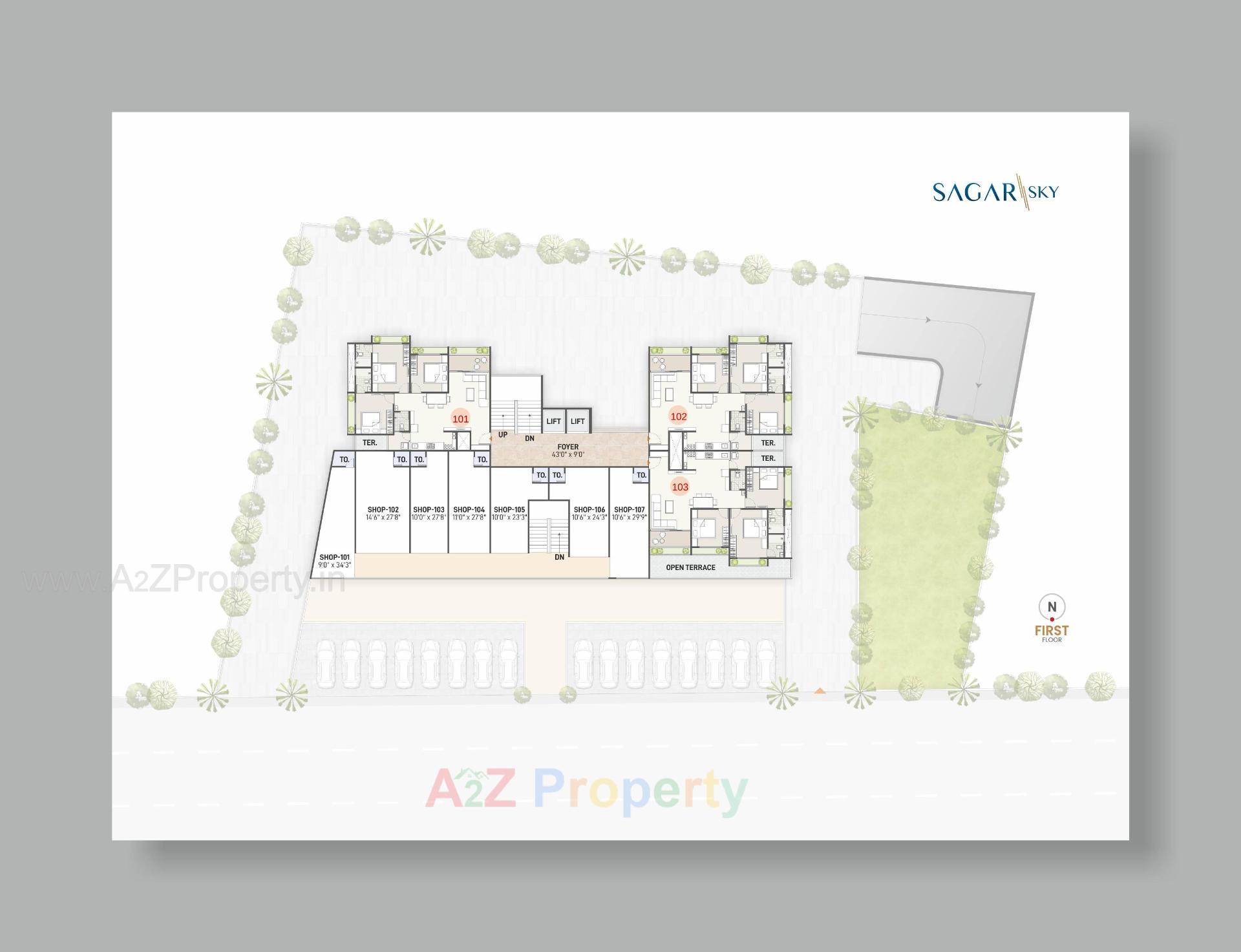 Layout of real estate project Sagar Sky located at Gandhinagar, Gandhinagar, Gujarat