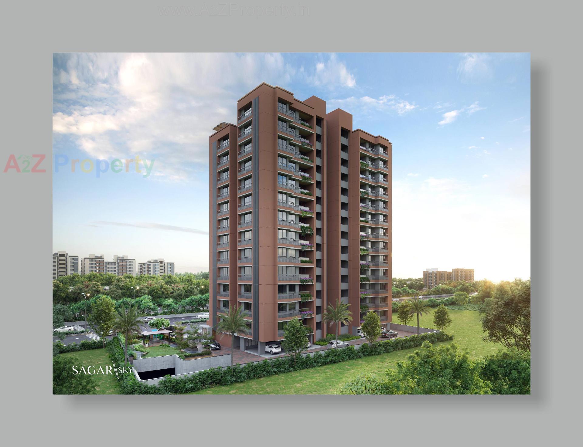 3D Elevation of real estate project Sagar Sky located at Gandhinagar, Gandhinagar, Gujarat