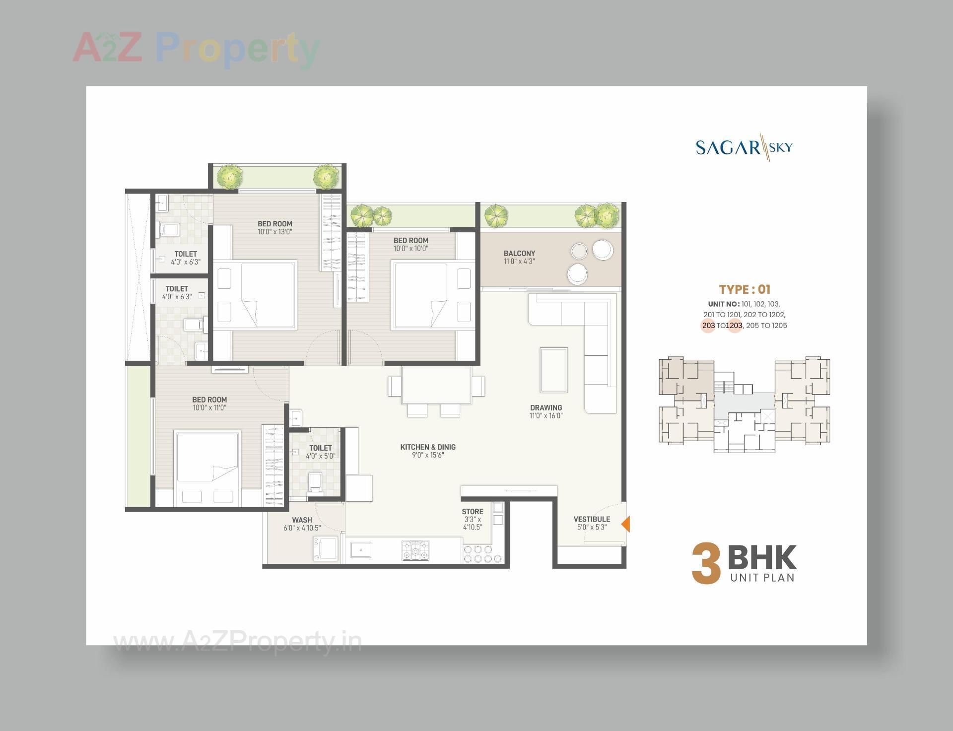 Layout of real estate project Sagar Sky located at Gandhinagar, Gandhinagar, Gujarat