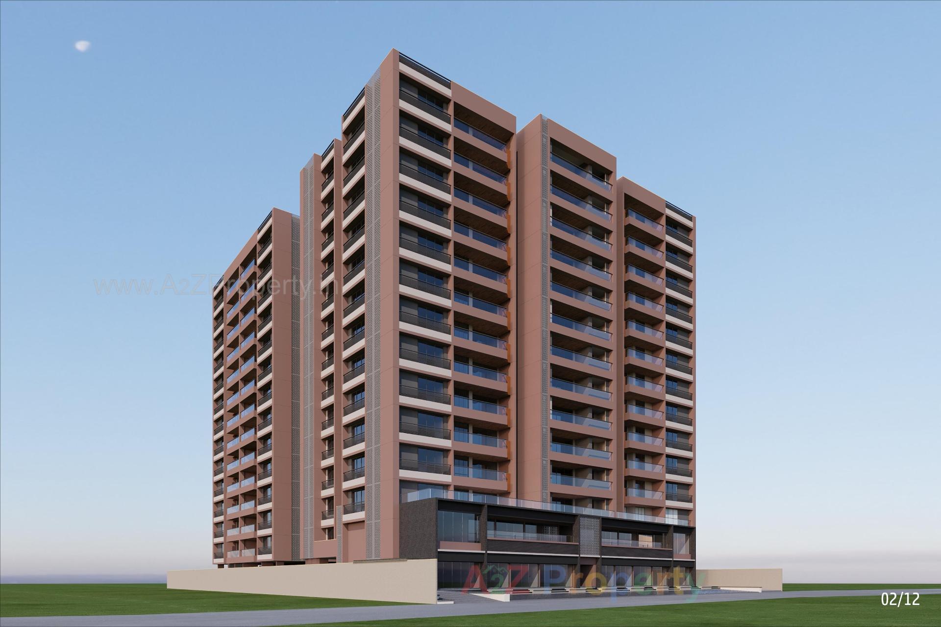 3D Elevation of real estate project Sagar Veronica located at Kudasan, Gandhinagar, Gujarat