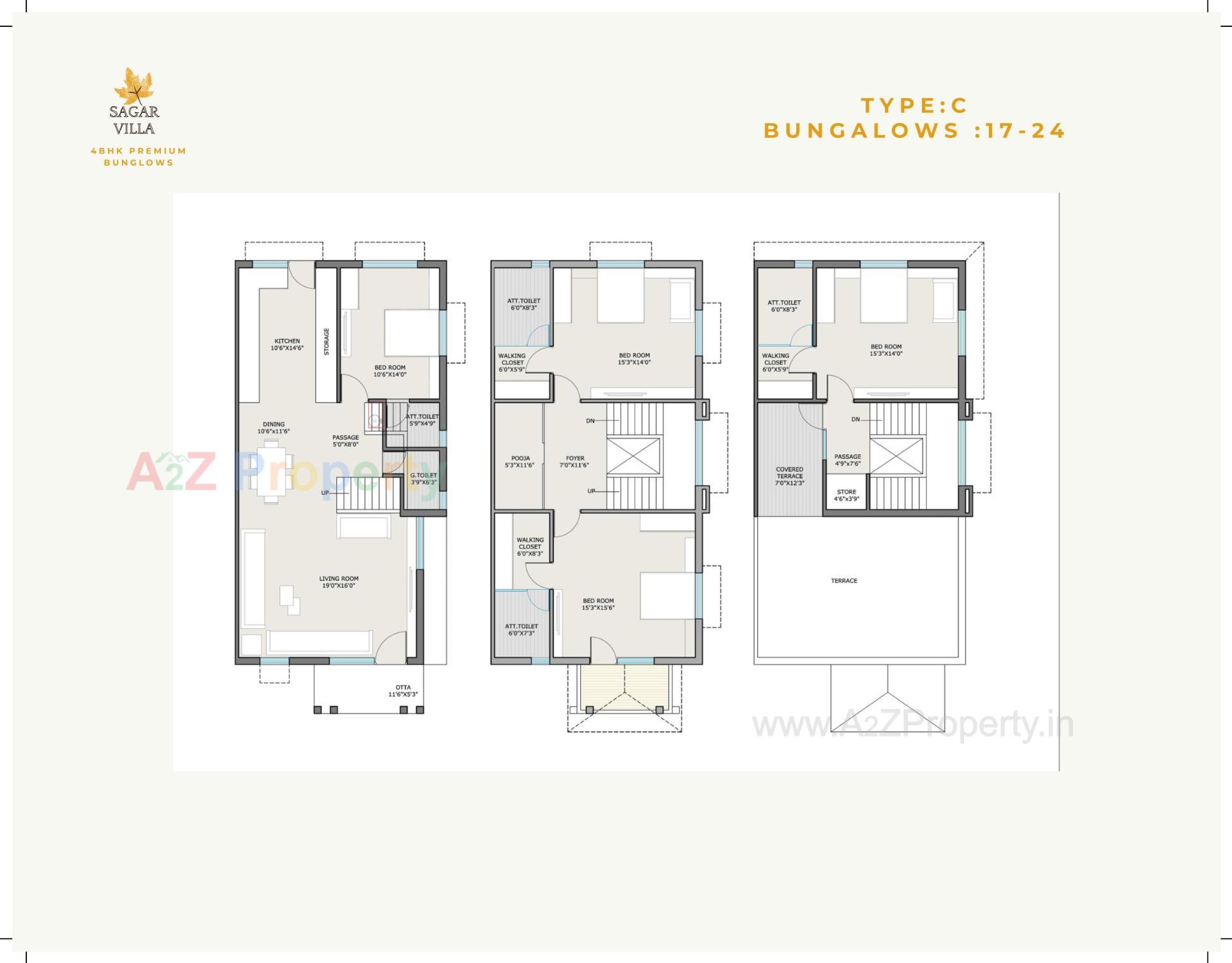 Layout of real estate project Sagar Villa located at Raysan, Gandhinagar, Gujarat