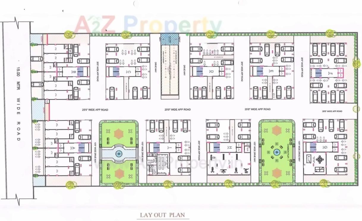 Layout of real estate project Sahajanand Helenium located at Zundal, Gandhinagar, Gujarat