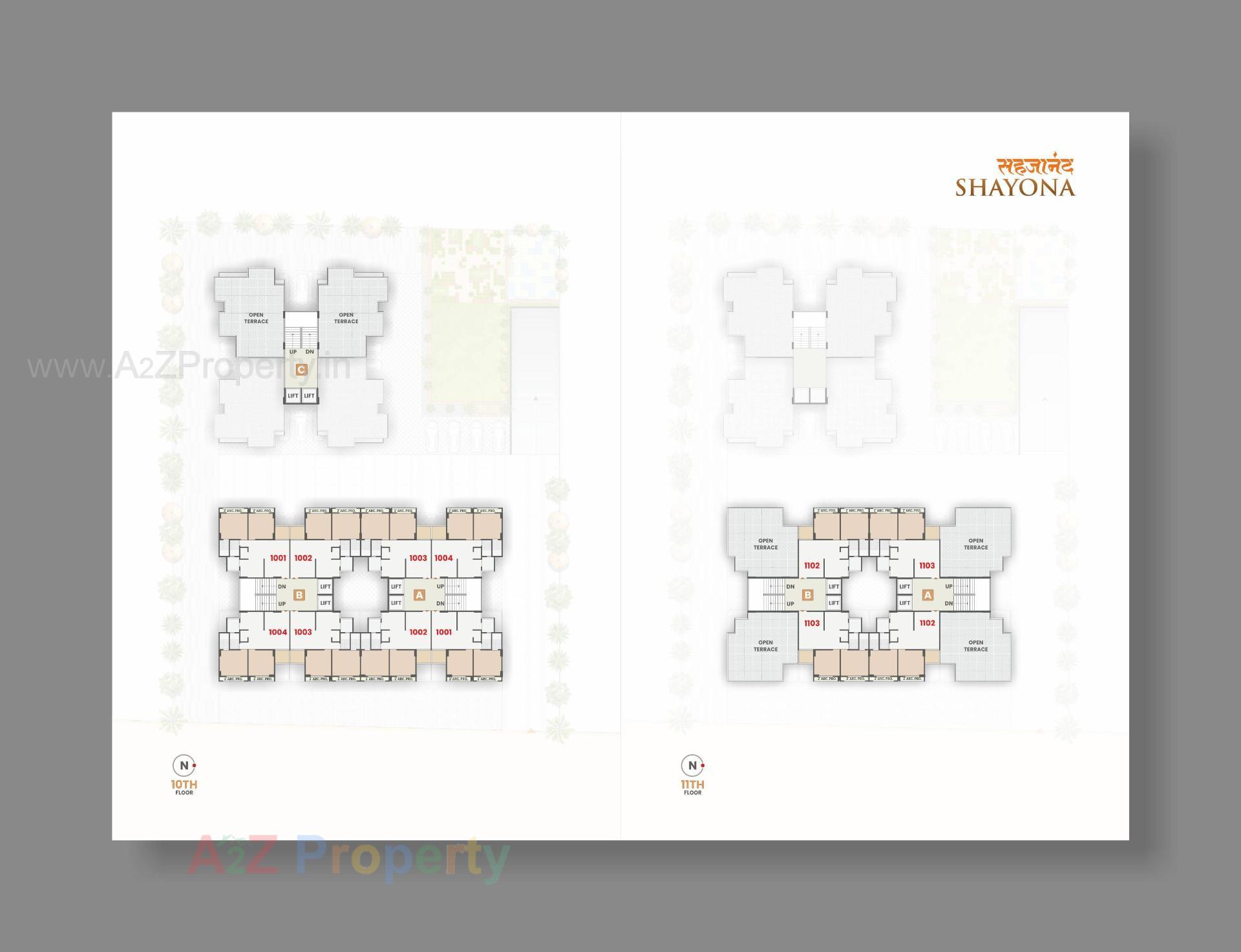 Layout of real estate project Sahajanand Sayona located at Sargasan, Gandhinagar, Gujarat
