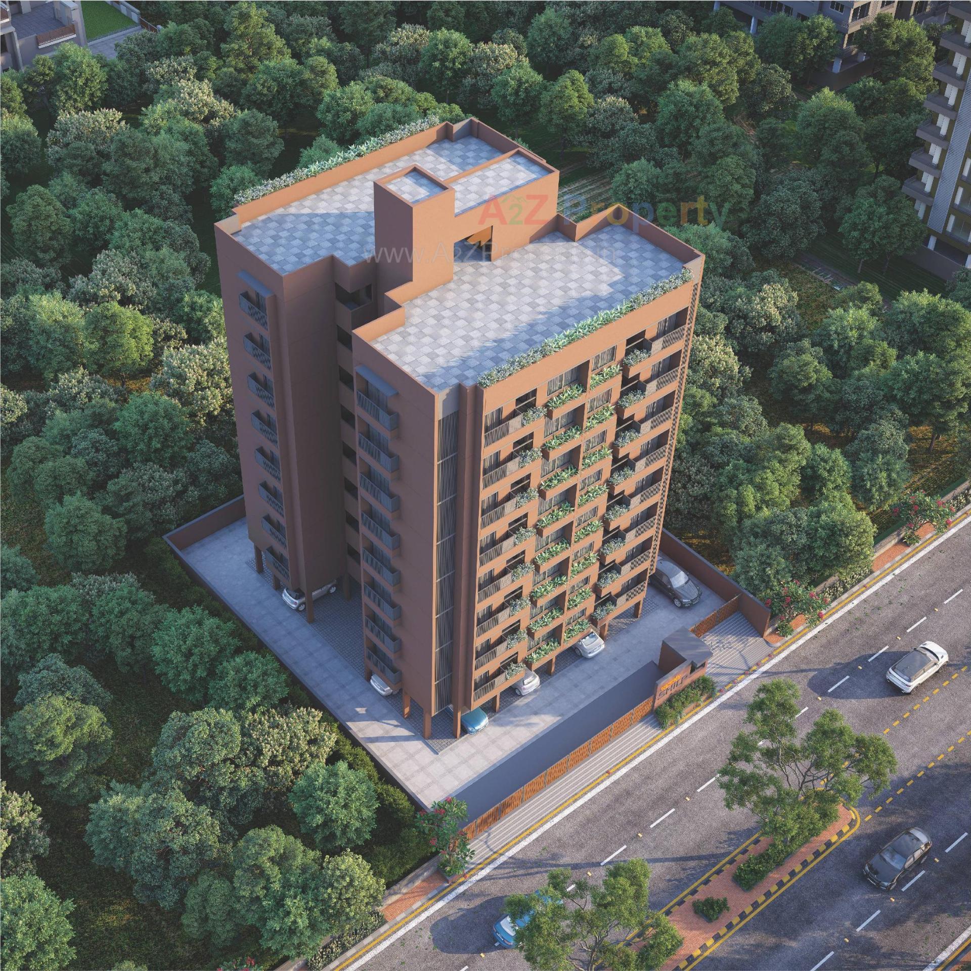 3D Elevation of real estate project Sahajanand Shilp located at Vavol, Gandhinagar, Gujarat