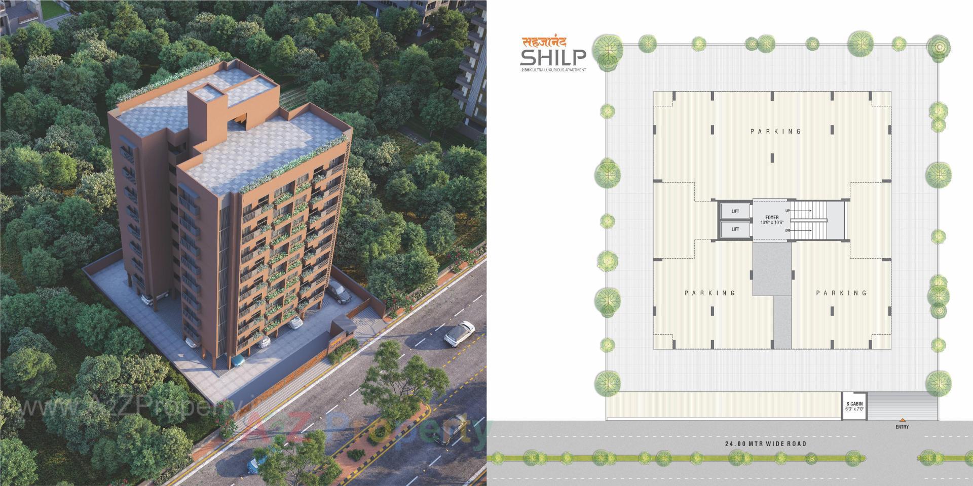 Layout of real estate project Sahajanand Shilp located at Vavol, Gandhinagar, Gujarat