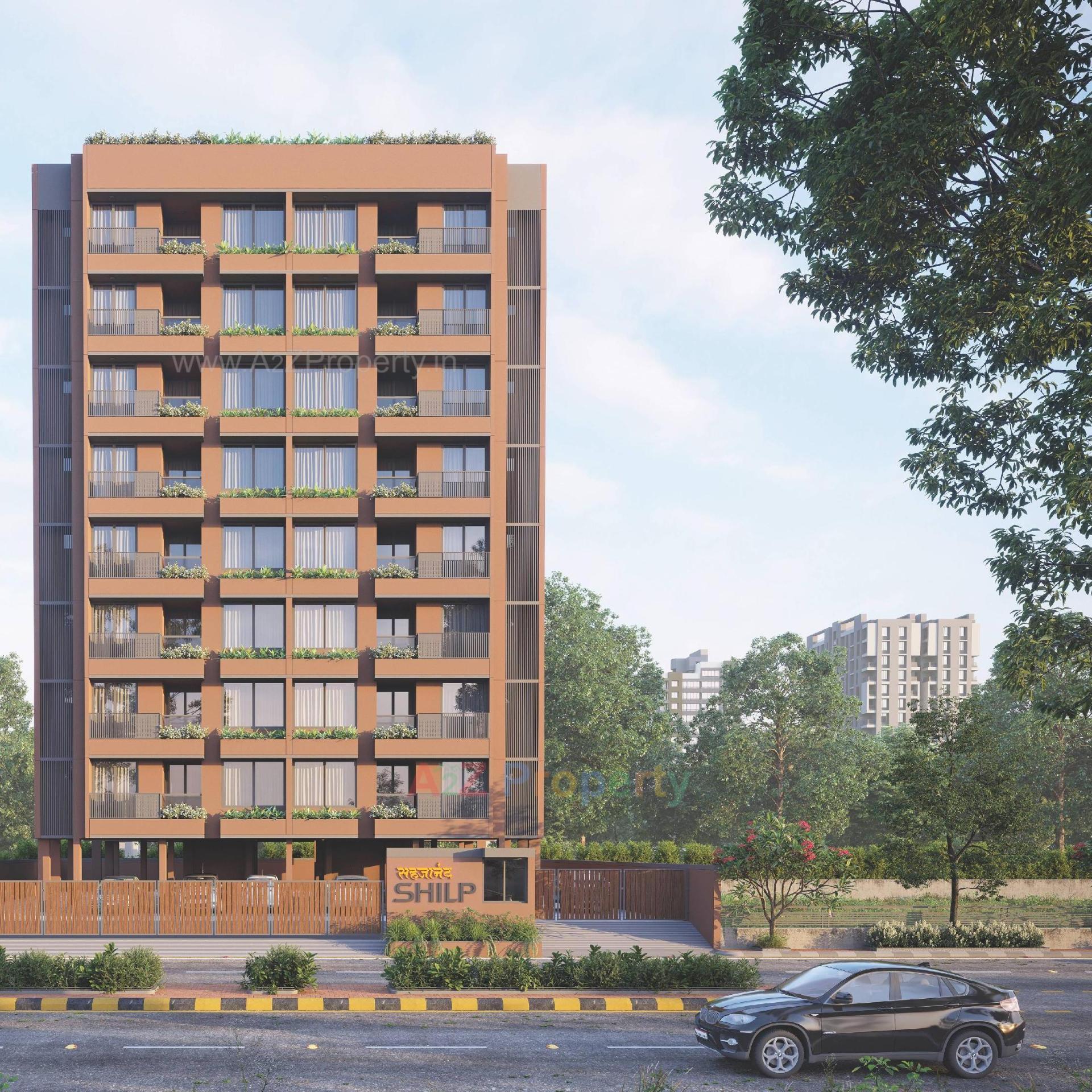 3D Elevation of real estate project Sahajanand Shilp located at Vavol, Gandhinagar, Gujarat