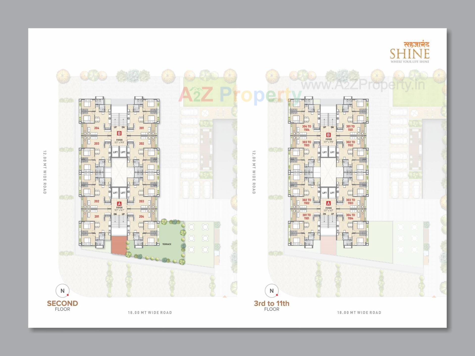 Layout of real estate project Sahajanand Shine located at Vavol, Gandhinagar, Gujarat