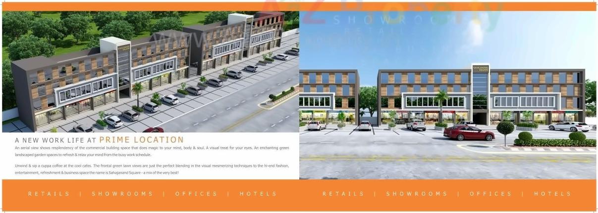 3D Elevation of real estate project Sahajanand Square located at Randheja, Gandhinagar, Gujarat