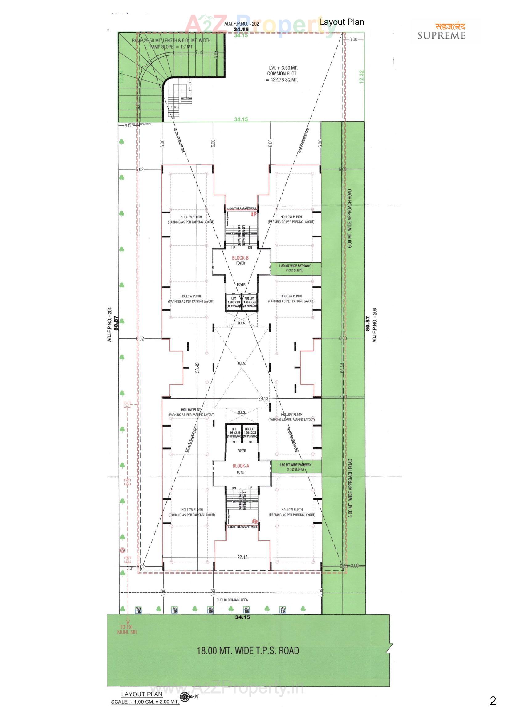 Layout of real estate project Sahajanand Supreme located at Vavol, Gandhinagar, Gujarat