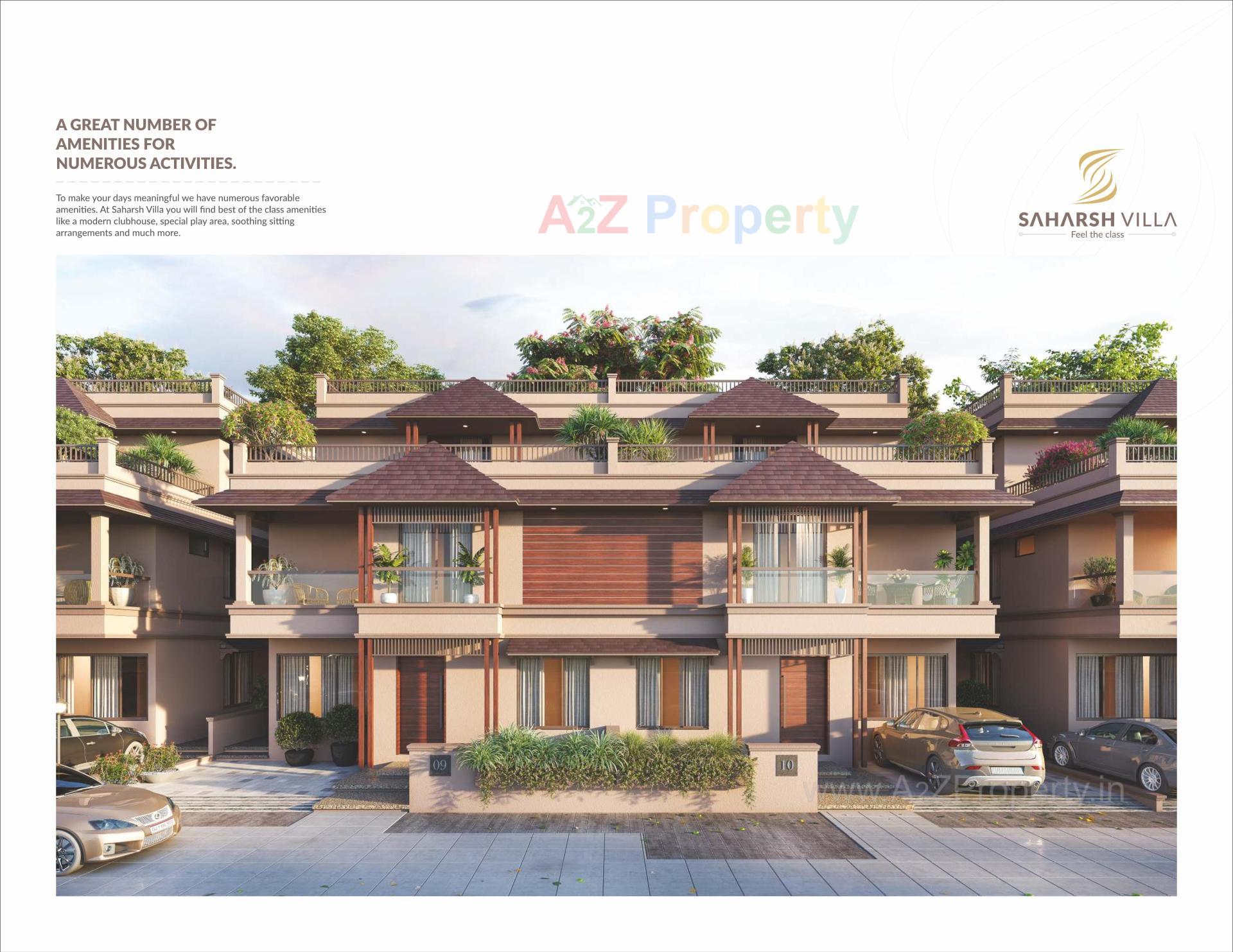 3D Elevation of real estate project Saharsh Villa located at Koba, Gandhinagar, Gujarat