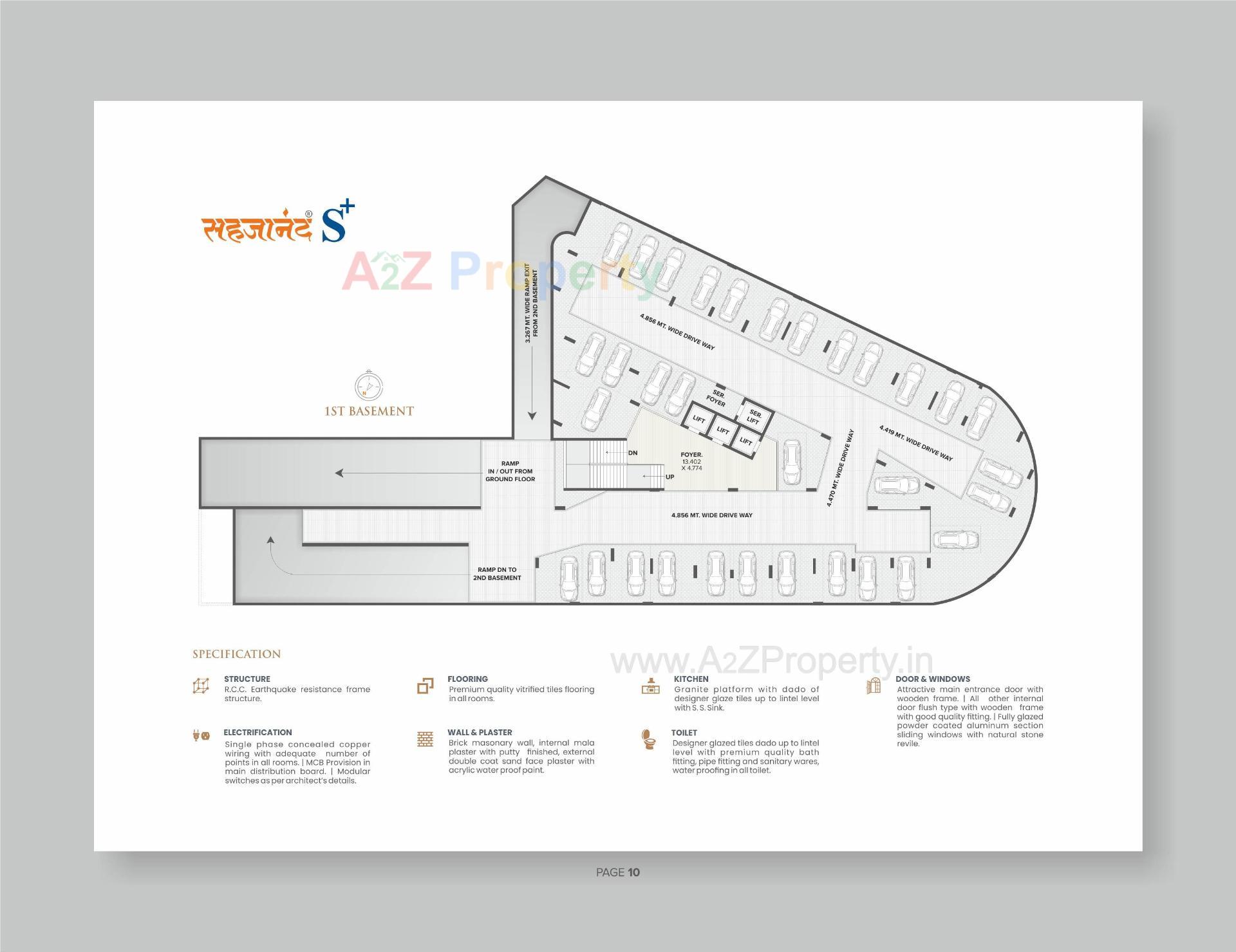 Layout of real estate project Sahjanand S+ located at Vavol, Gandhinagar, Gujarat