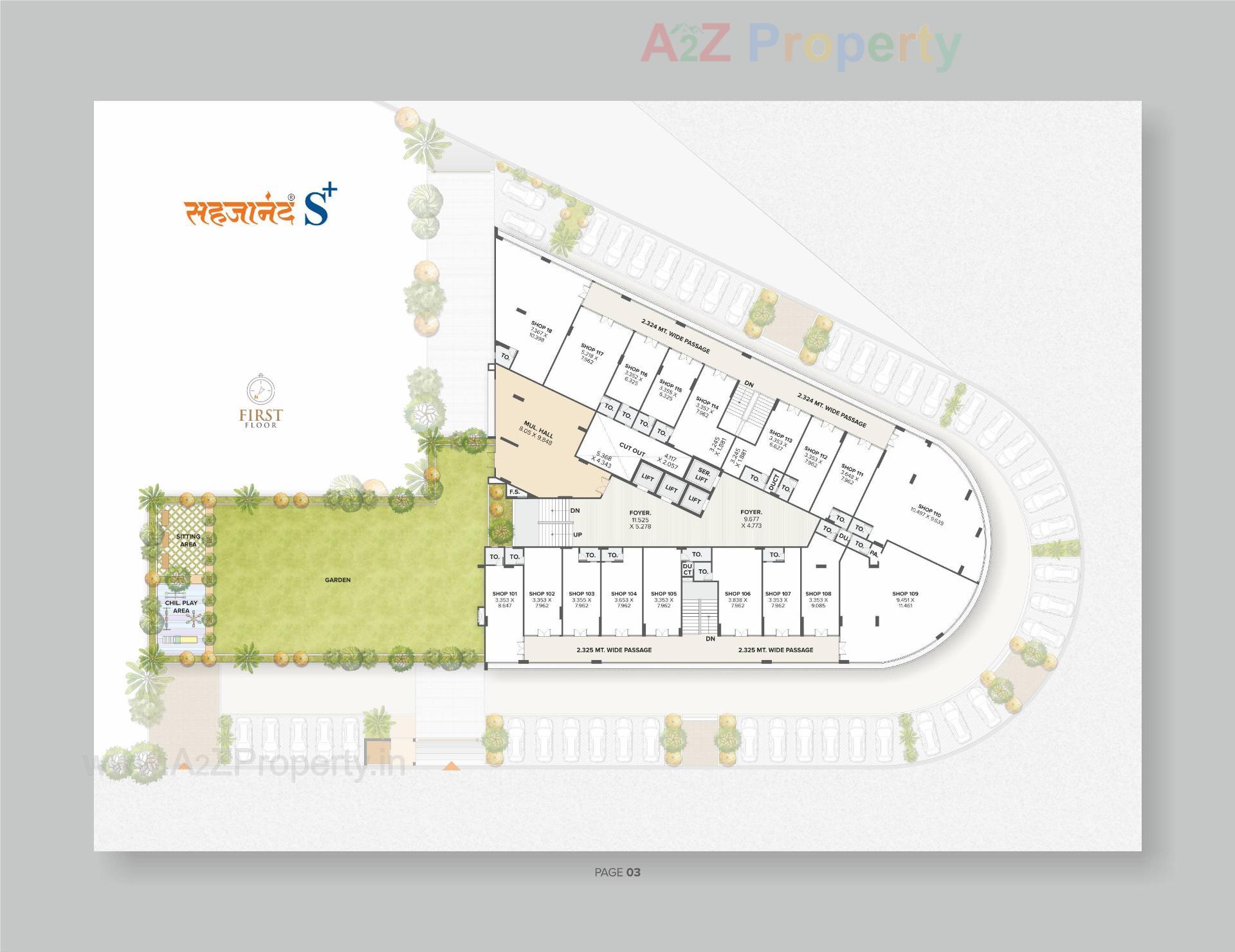 Layout of real estate project Sahjanand S+ located at Vavol, Gandhinagar, Gujarat
