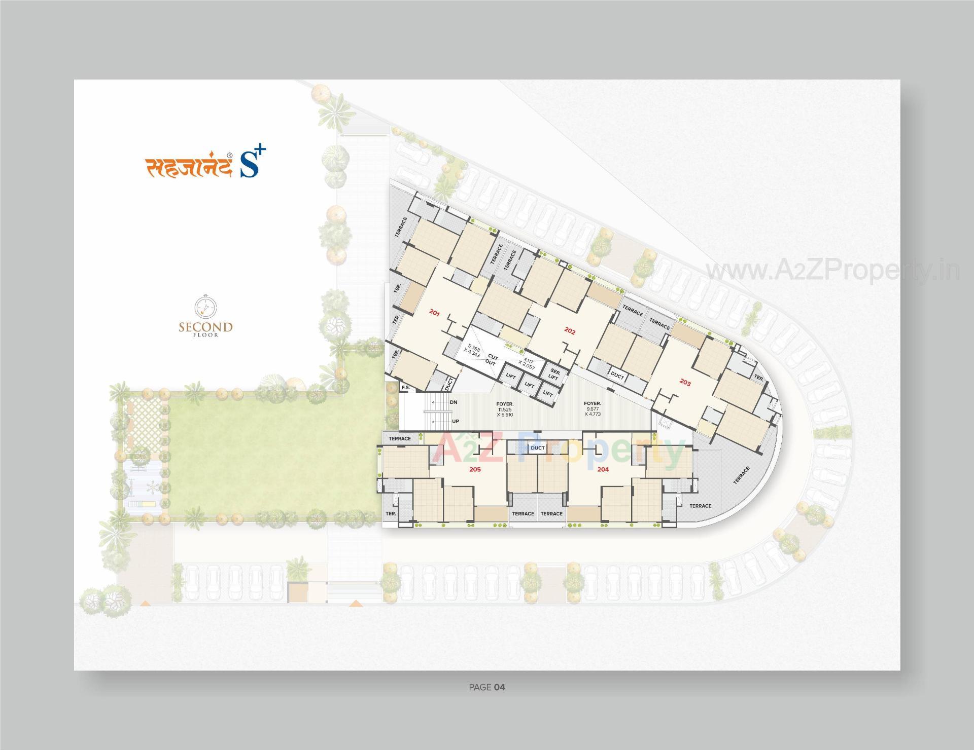 Layout of real estate project Sahjanand S+ located at Vavol, Gandhinagar, Gujarat