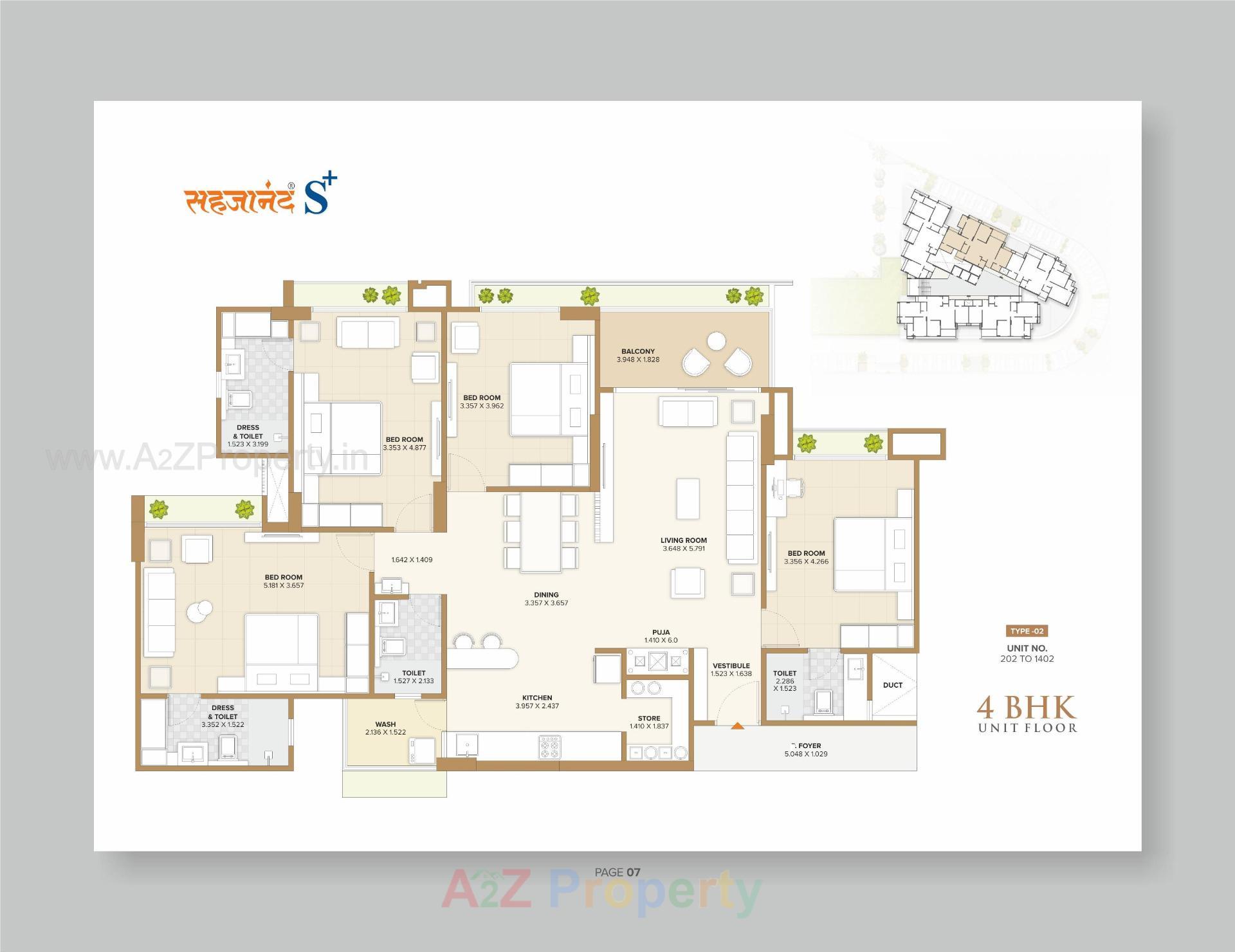 Layout of real estate project Sahjanand S+ located at Vavol, Gandhinagar, Gujarat