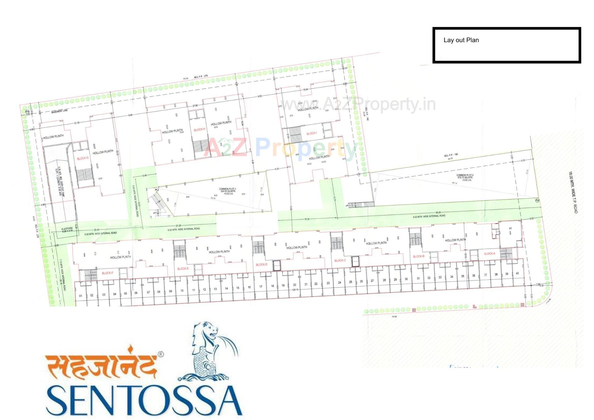 Layout of real estate project Sahjanand Sentossa located at Pethapur, Gandhinagar, Gujarat