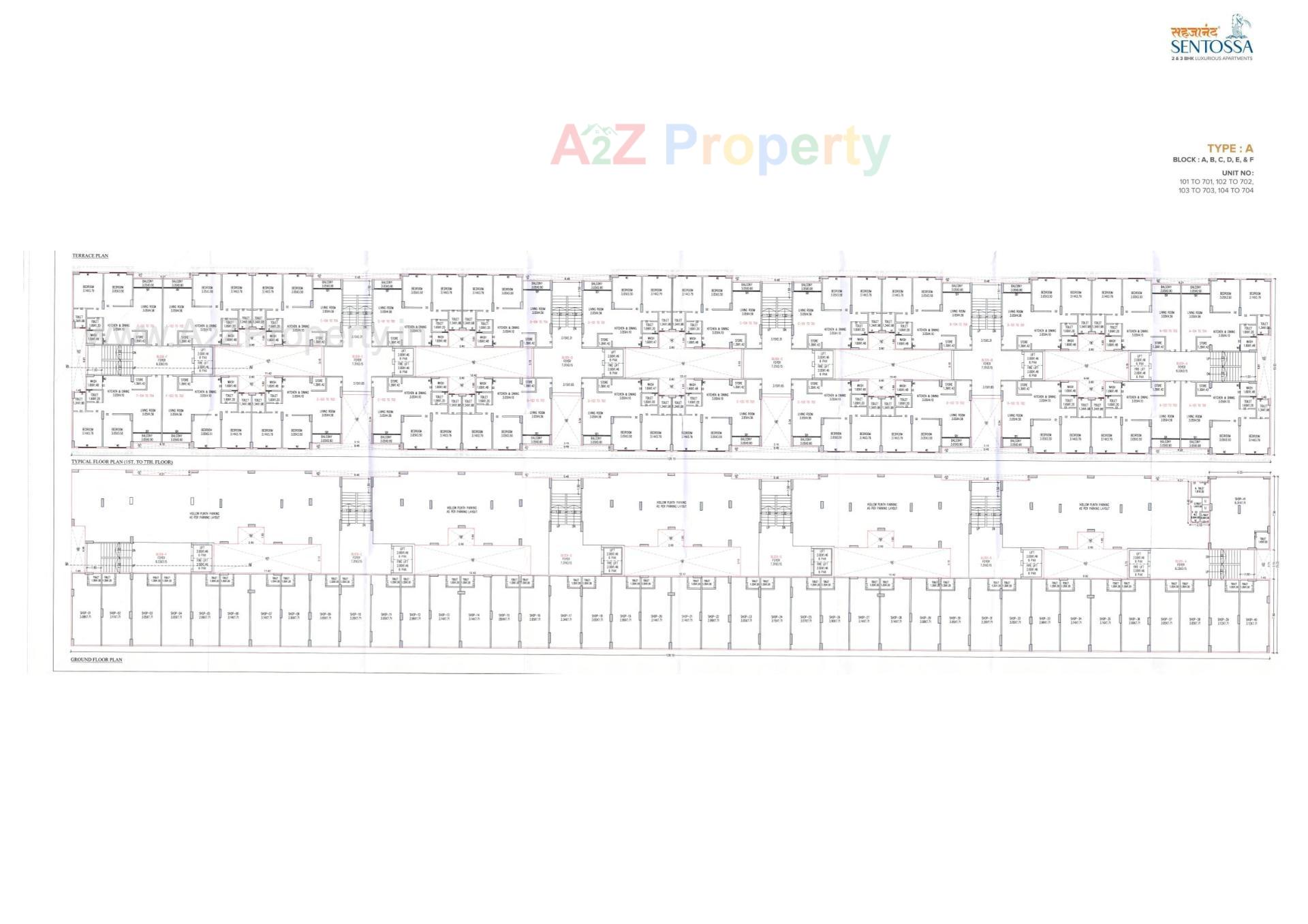 Layout of real estate project Sahjanand Sentossa located at Pethapur, Gandhinagar, Gujarat